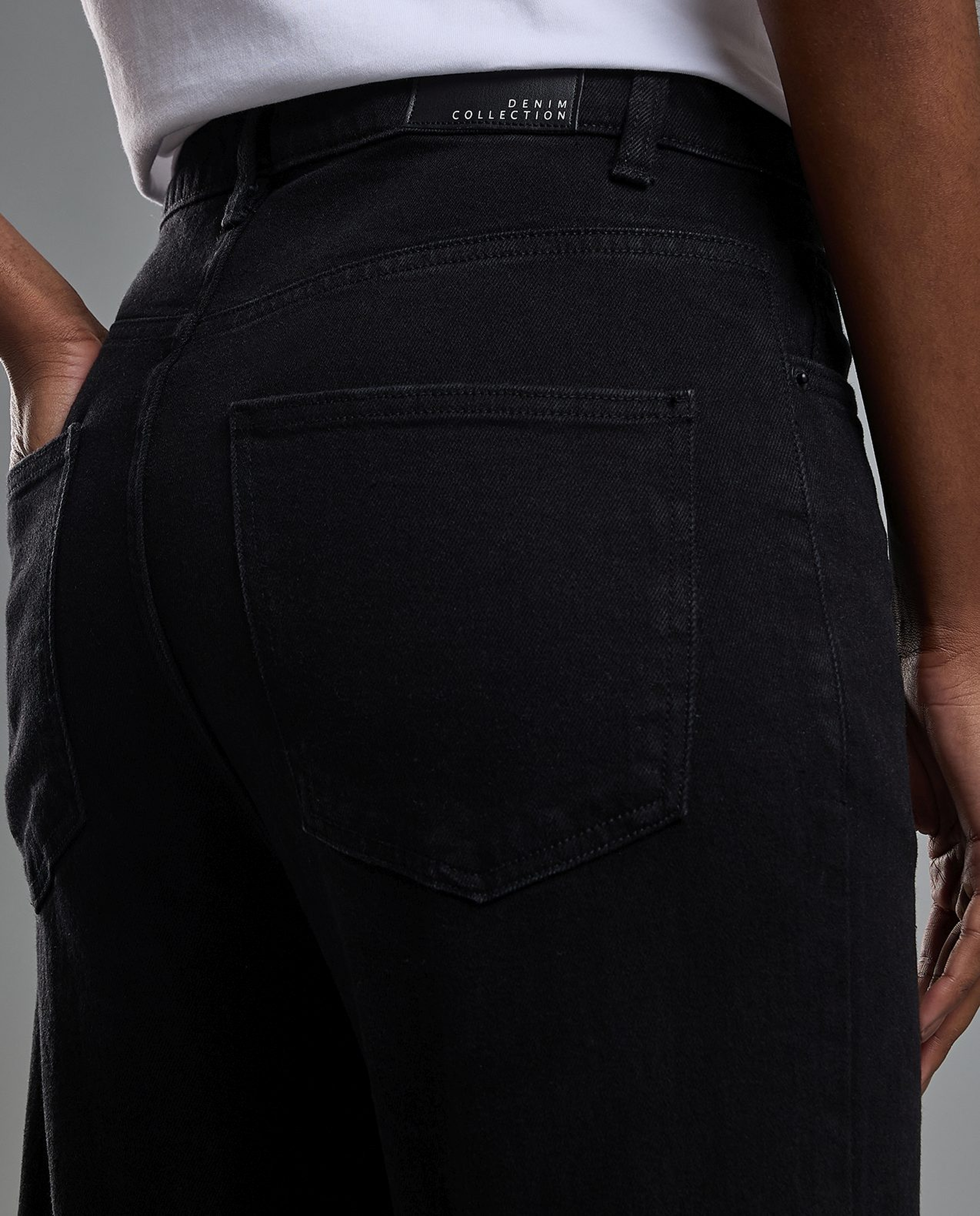 Solid Flared Jeans with Button Closure