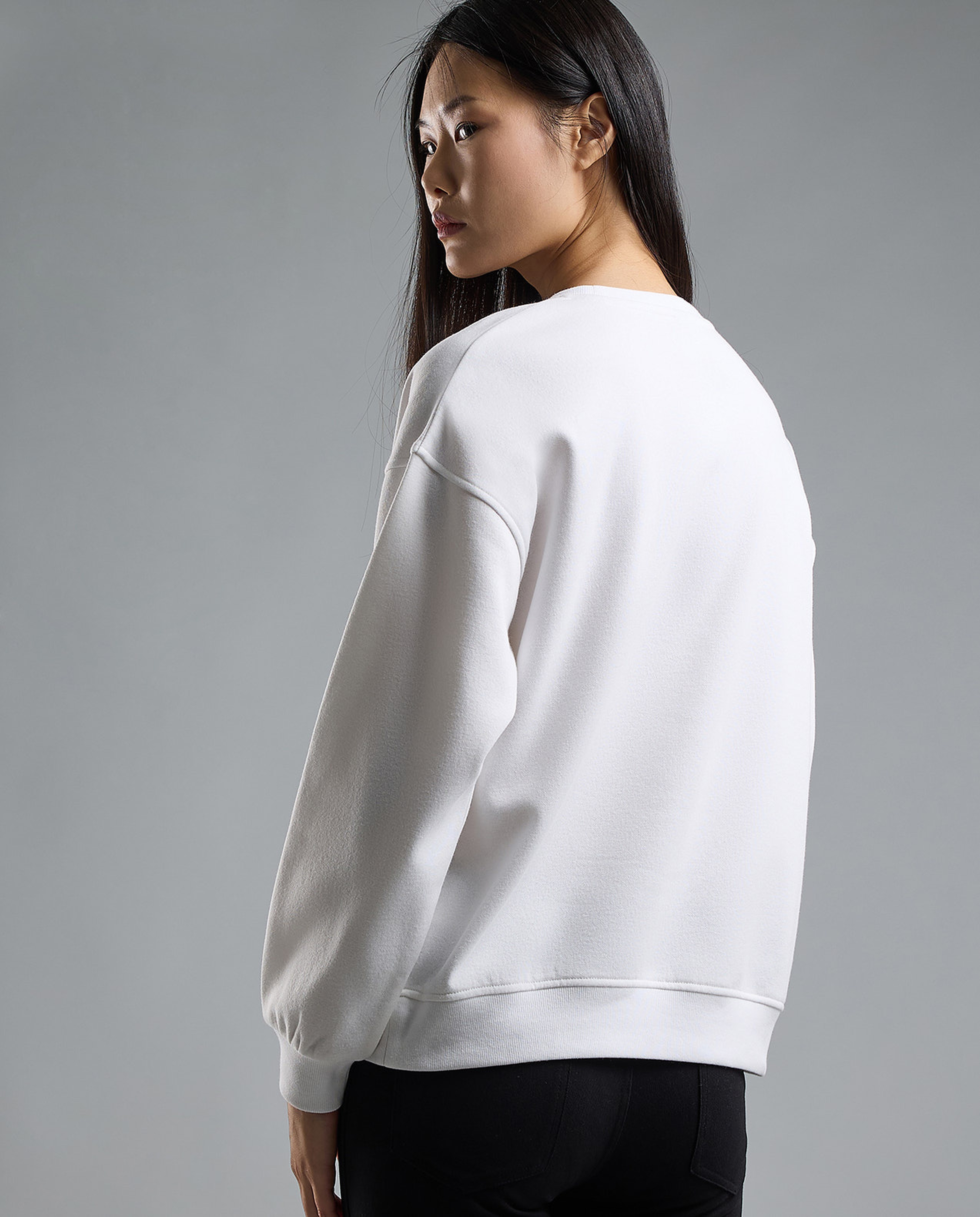 Printed Sweatshirt with Crew Neck and Long Sleeves