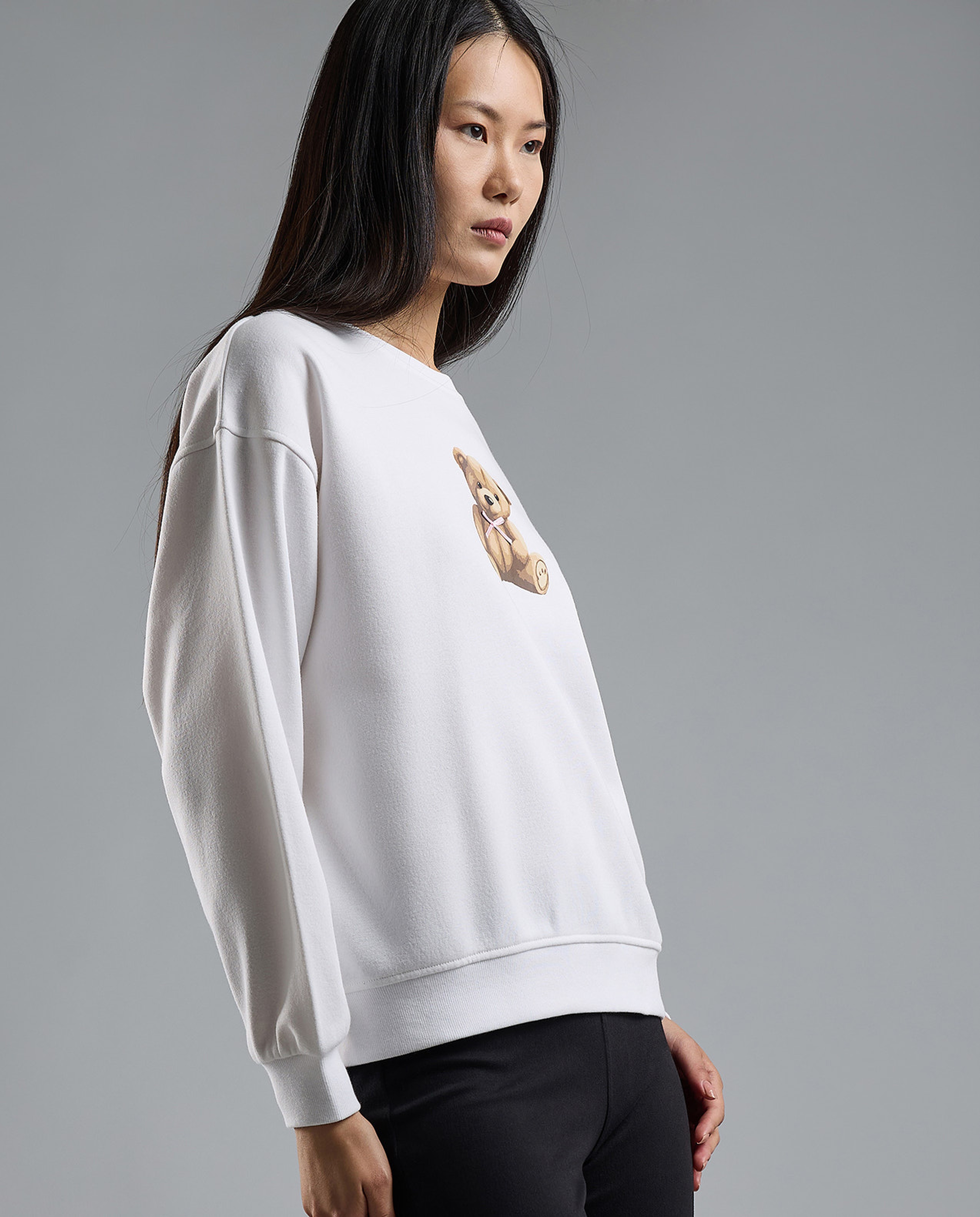 Printed Sweatshirt with Crew Neck and Long Sleeves