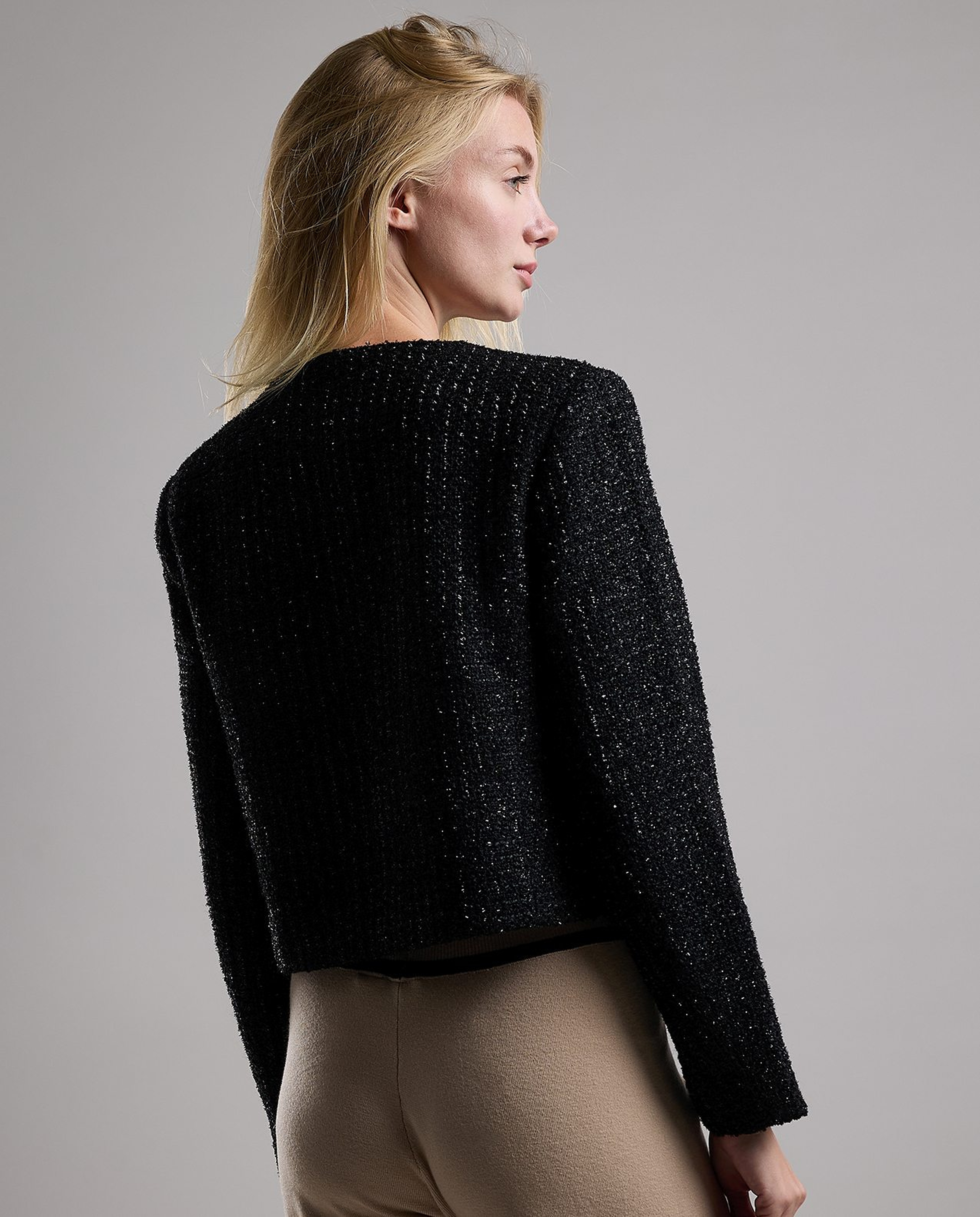 Textured Jacket with Button Closure