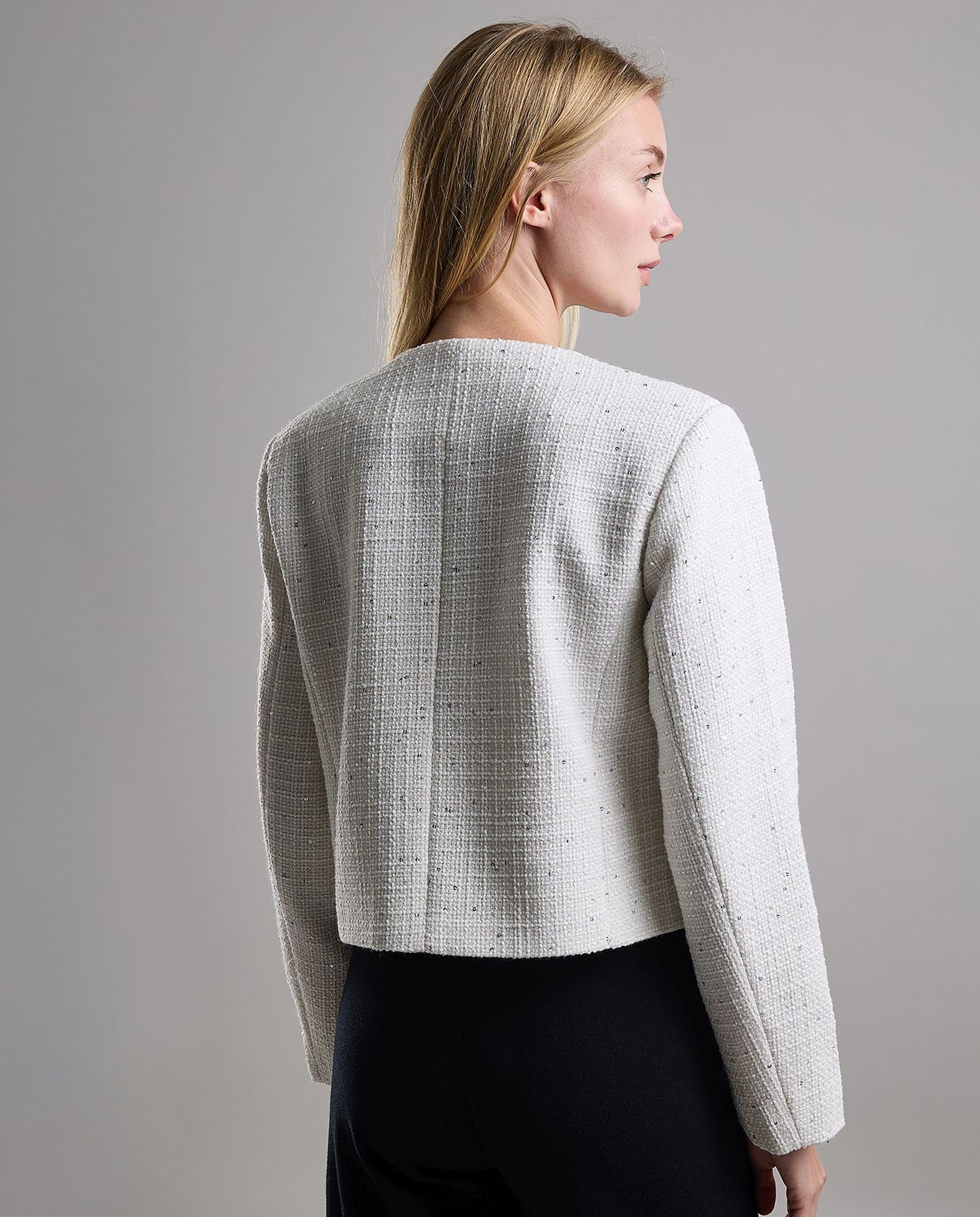 Textured Jacket with Button Closure