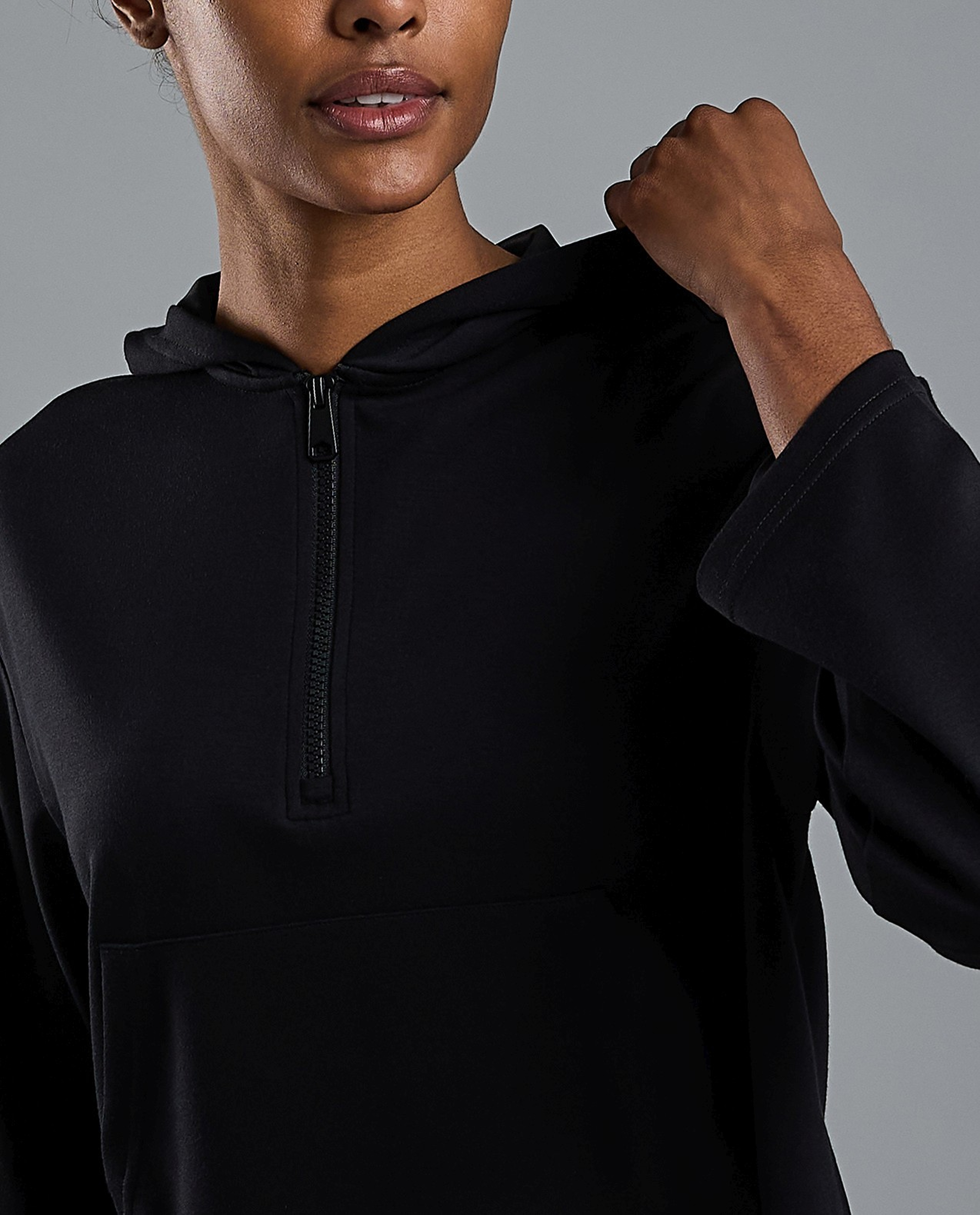 Solid Hoodie with Long Sleeves