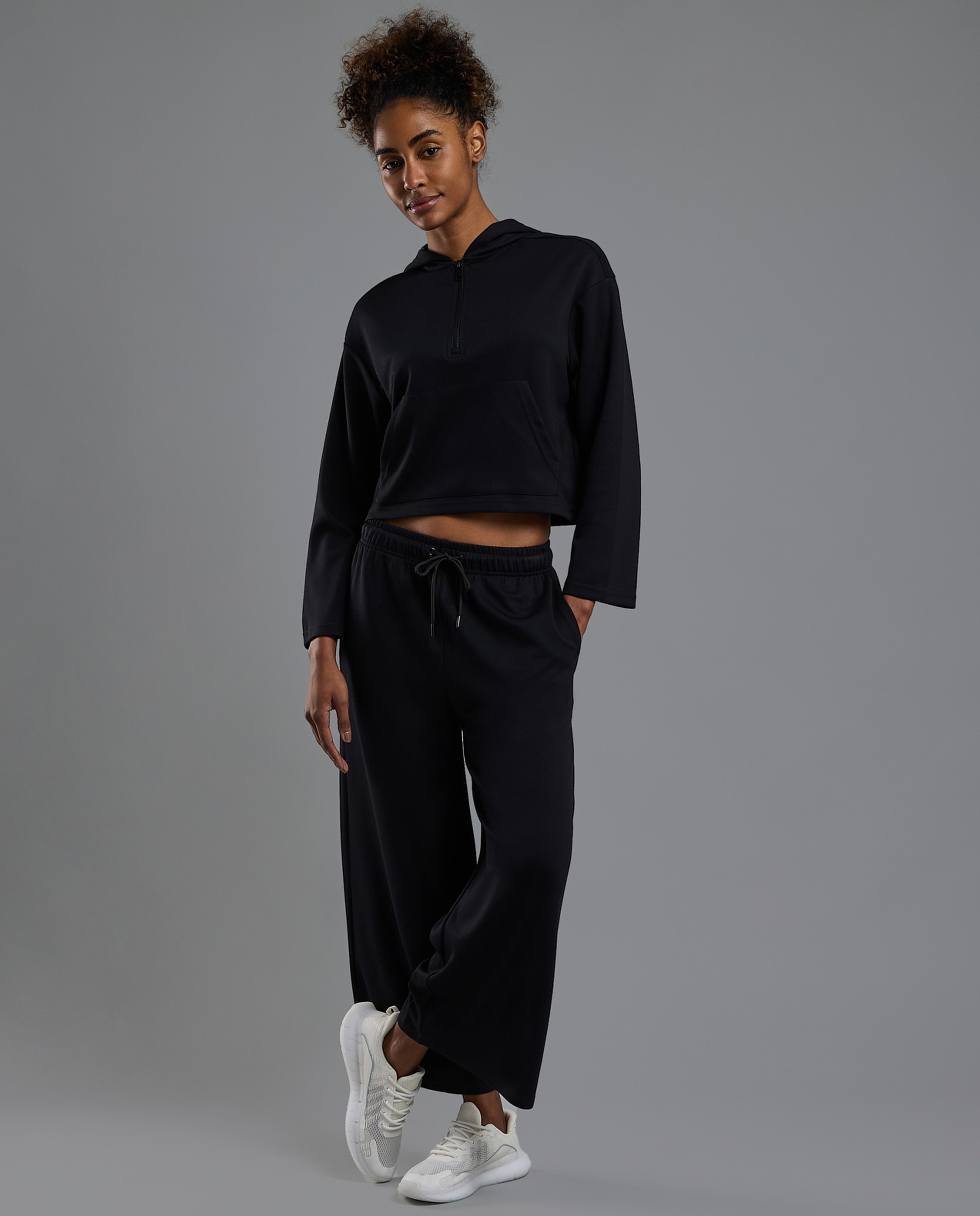 Solid Hoodie with Long Sleeves