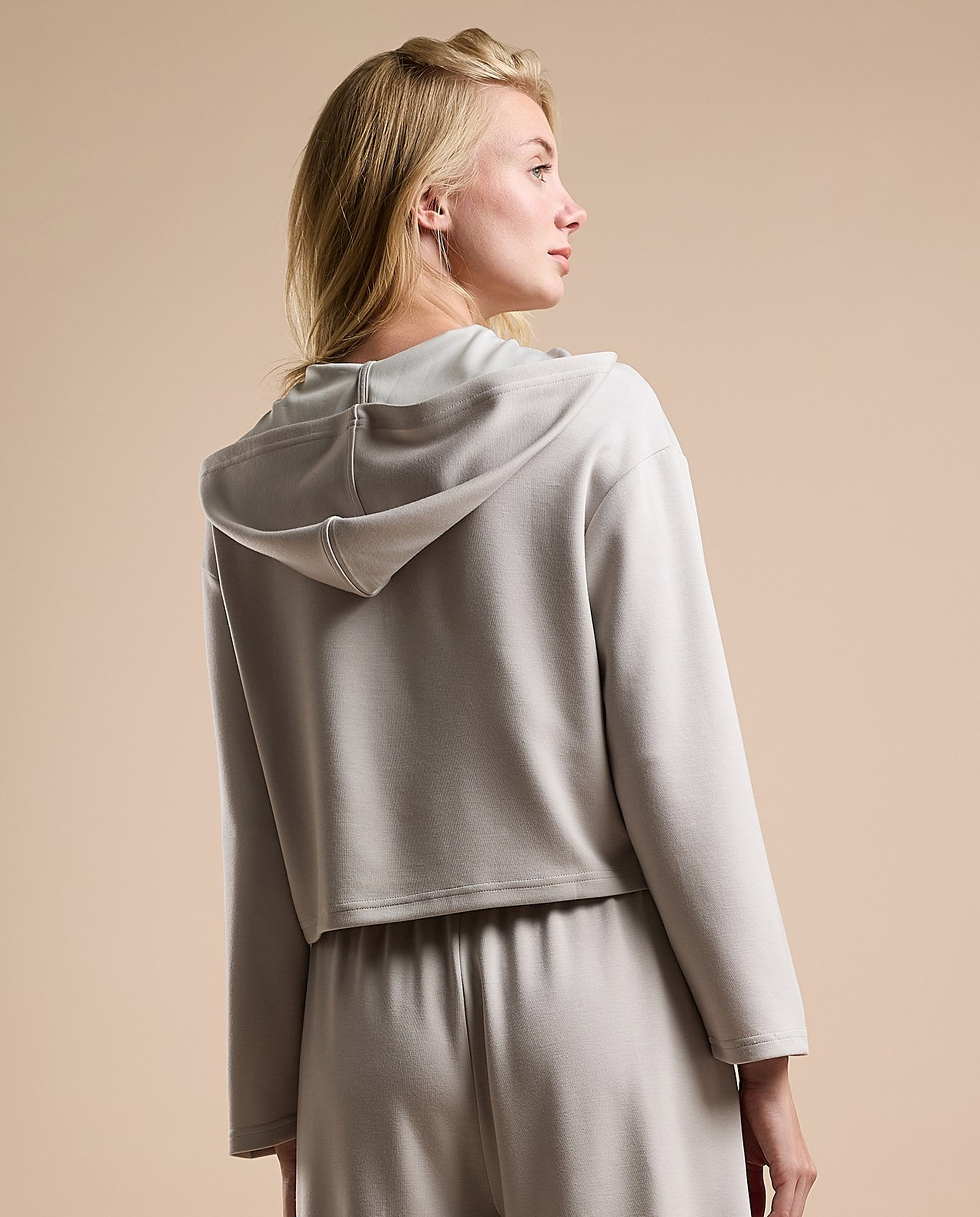 Solid Hoodie with Long Sleeves