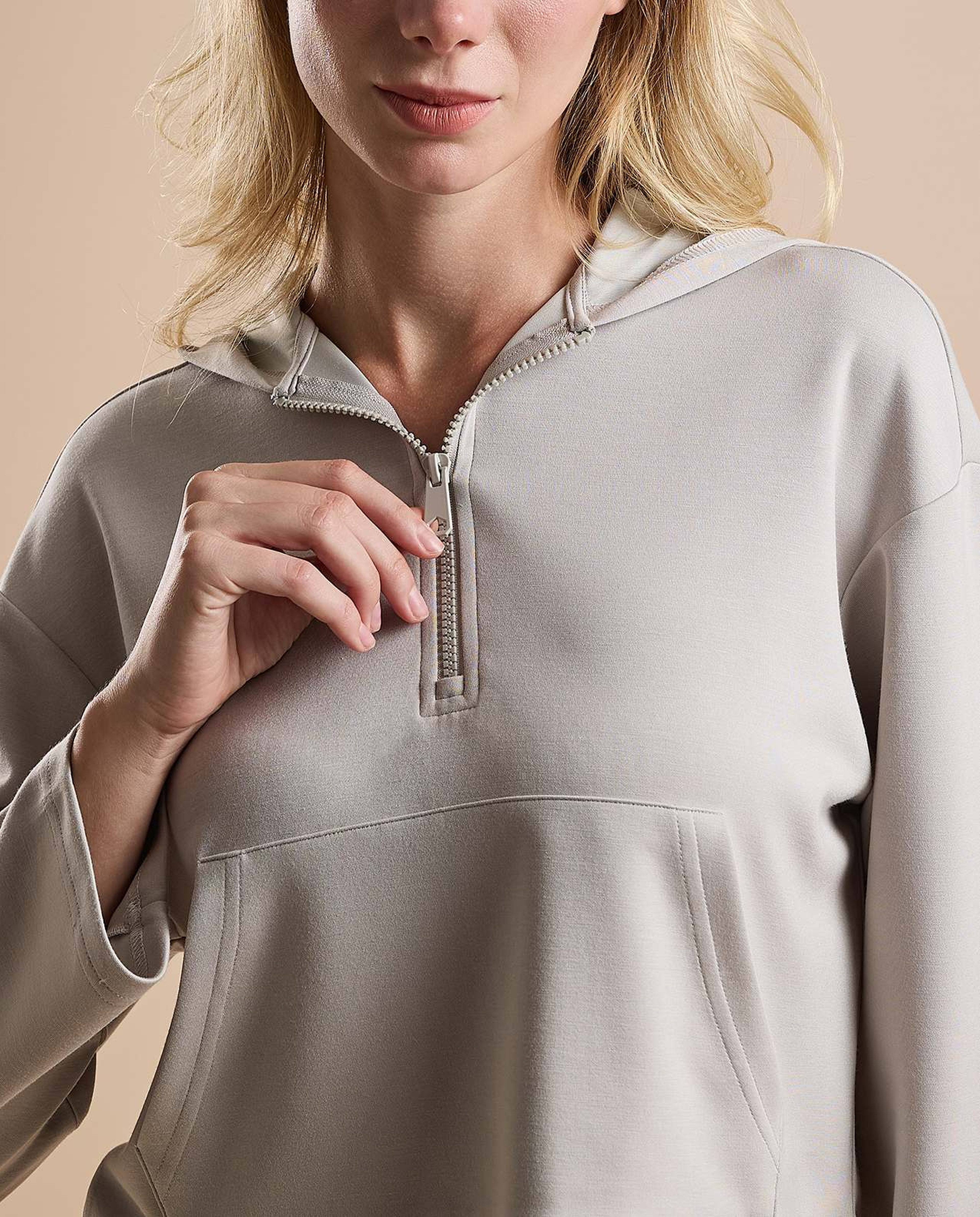 Solid Hoodie with Long Sleeves