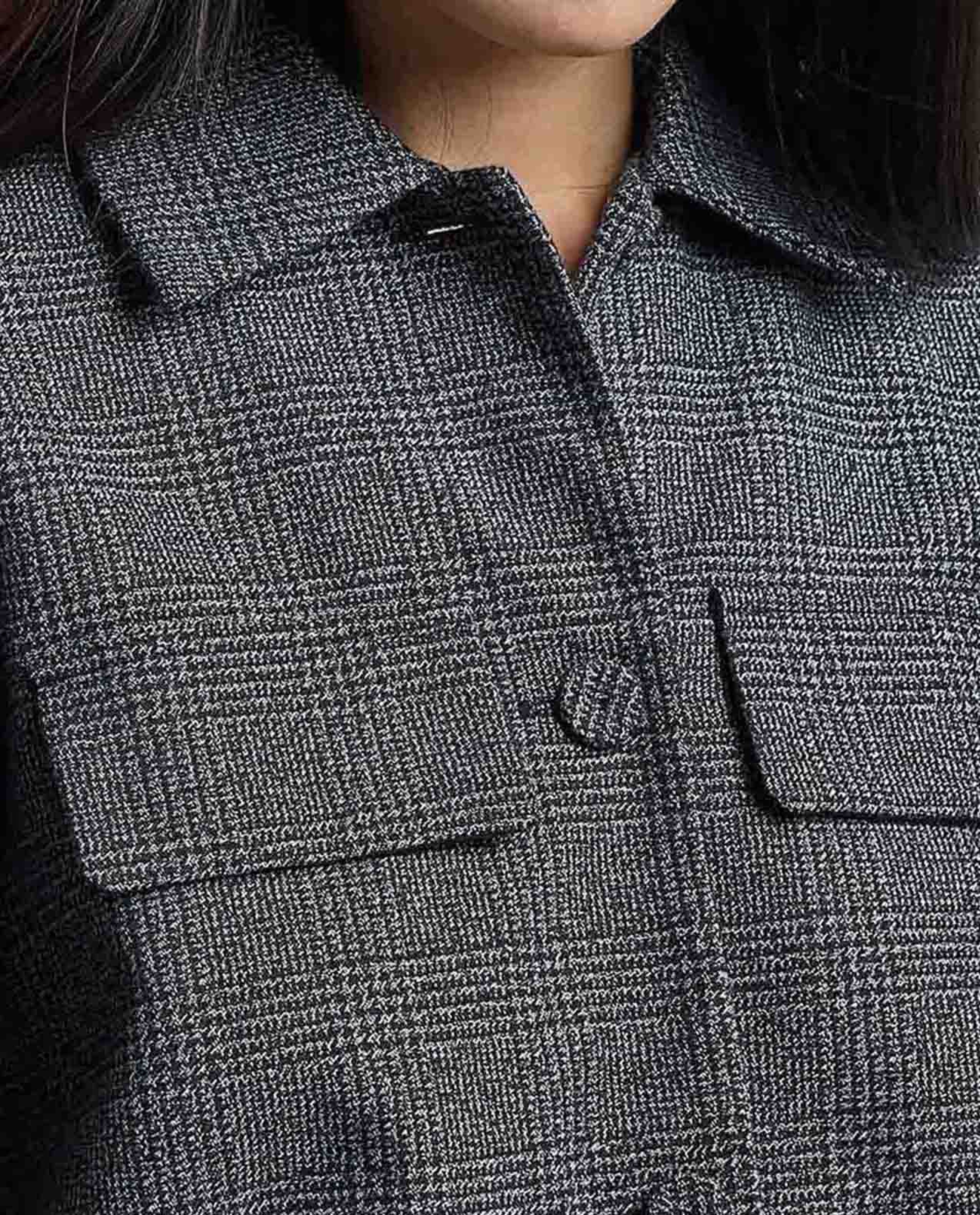 Textured Jacket with Button Closure
