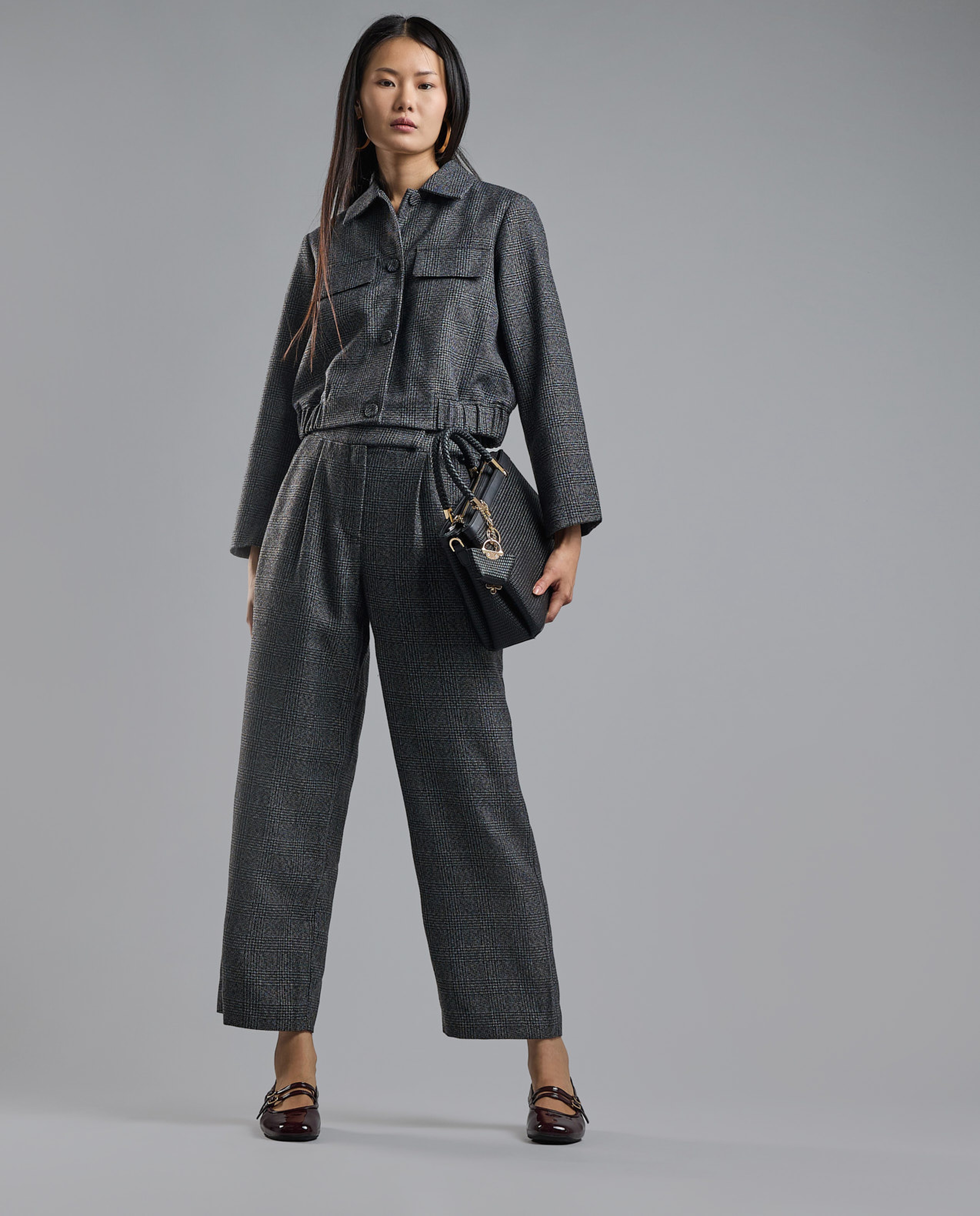 Textured Jacket with Button Closure