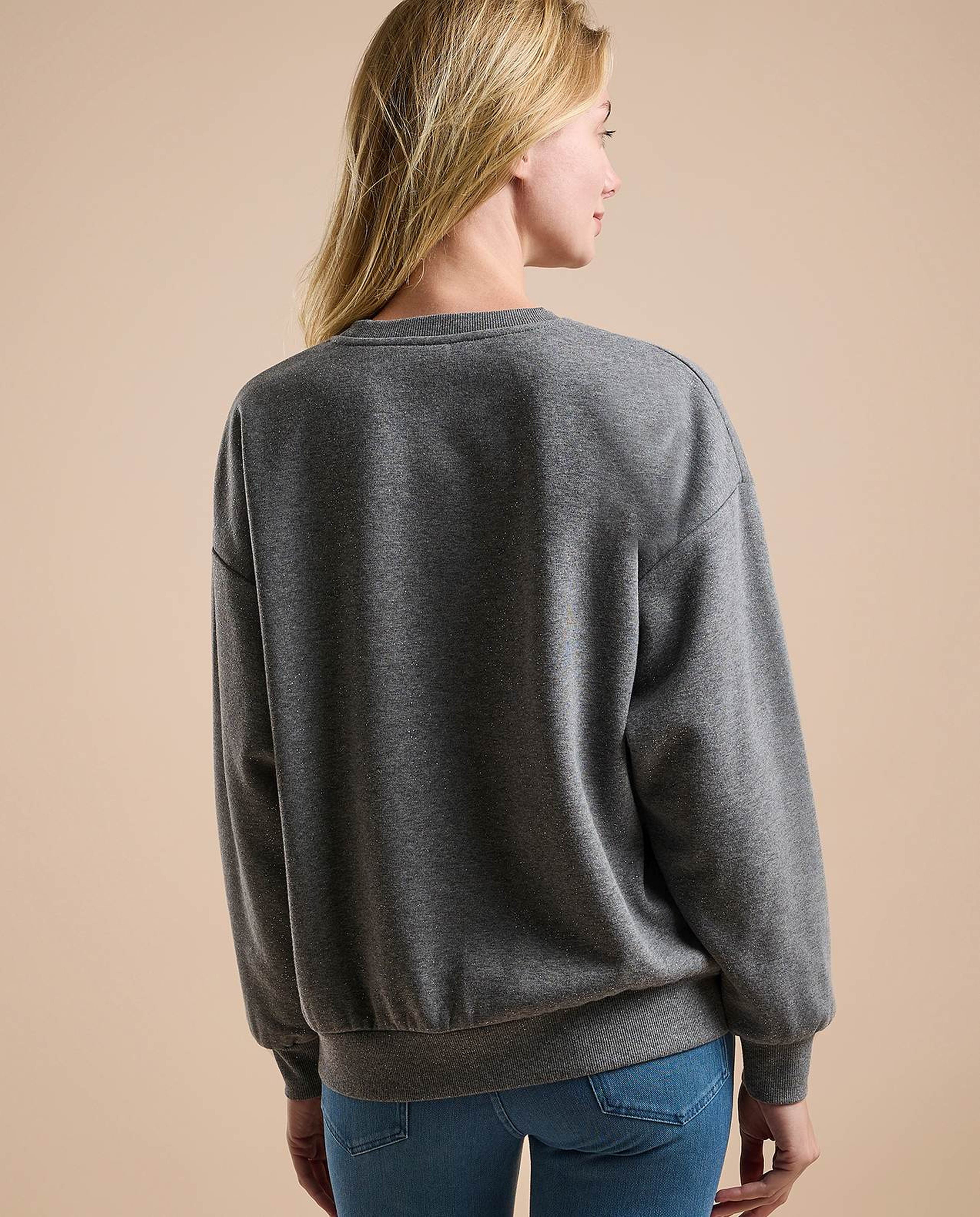 Printed Sweatshirt with Crew Neck and Long Sleeves