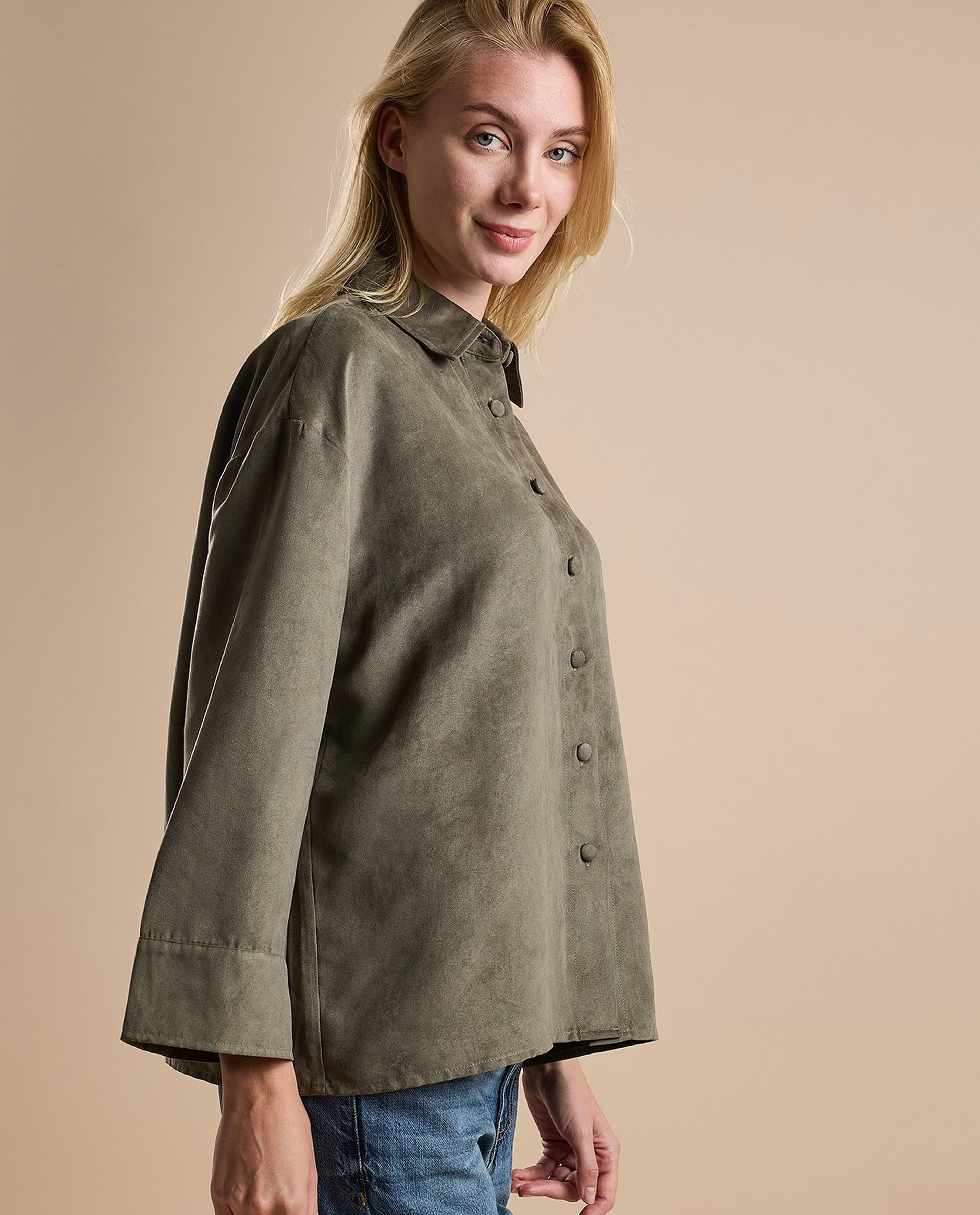 Textured Shirt with Classic Collar and Long Sleeves