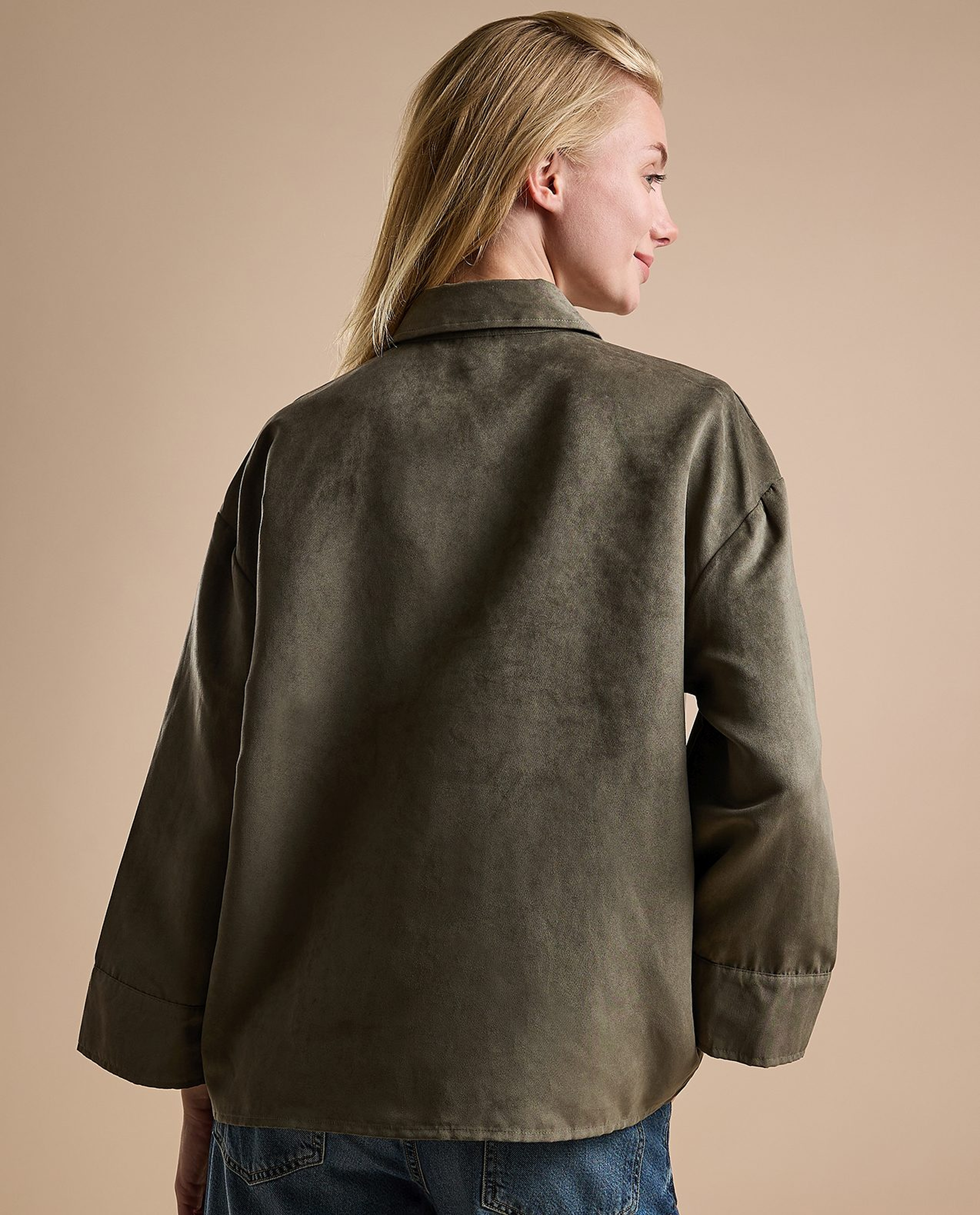 Textured Shirt with Classic Collar and Long Sleeves