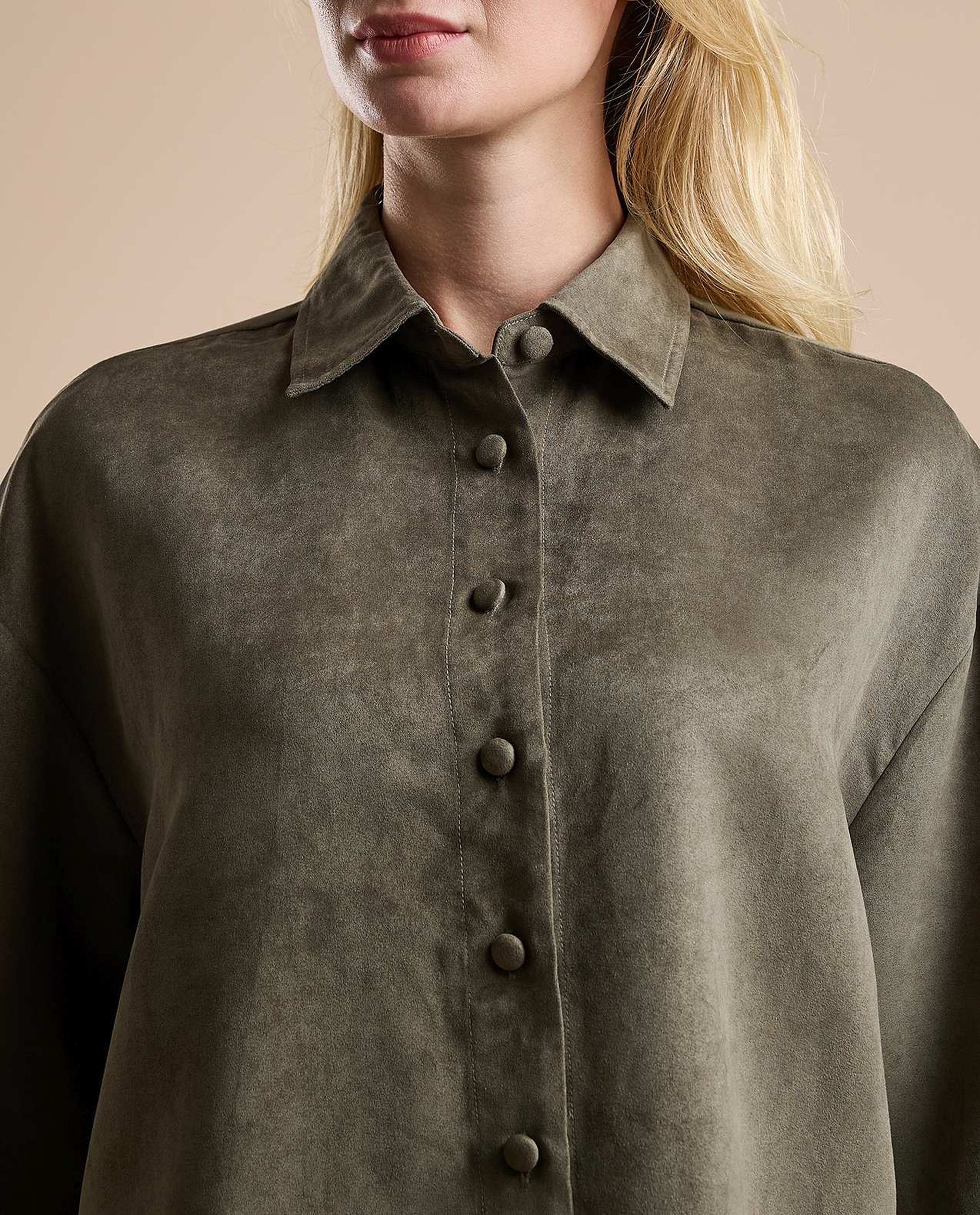 Textured Shirt with Classic Collar and Long Sleeves
