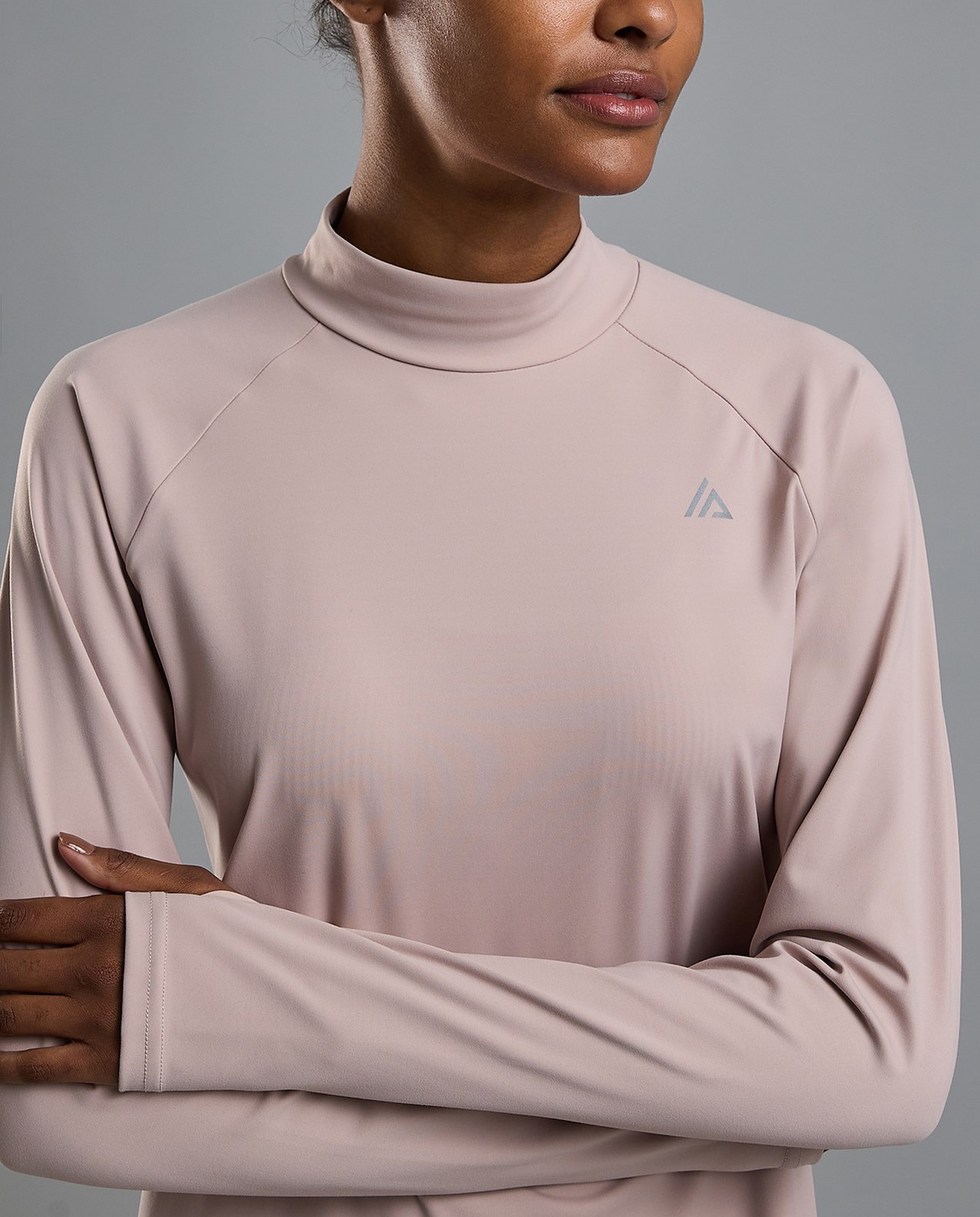 Typography Print Active Top with Crew Neck and Long Sleeves