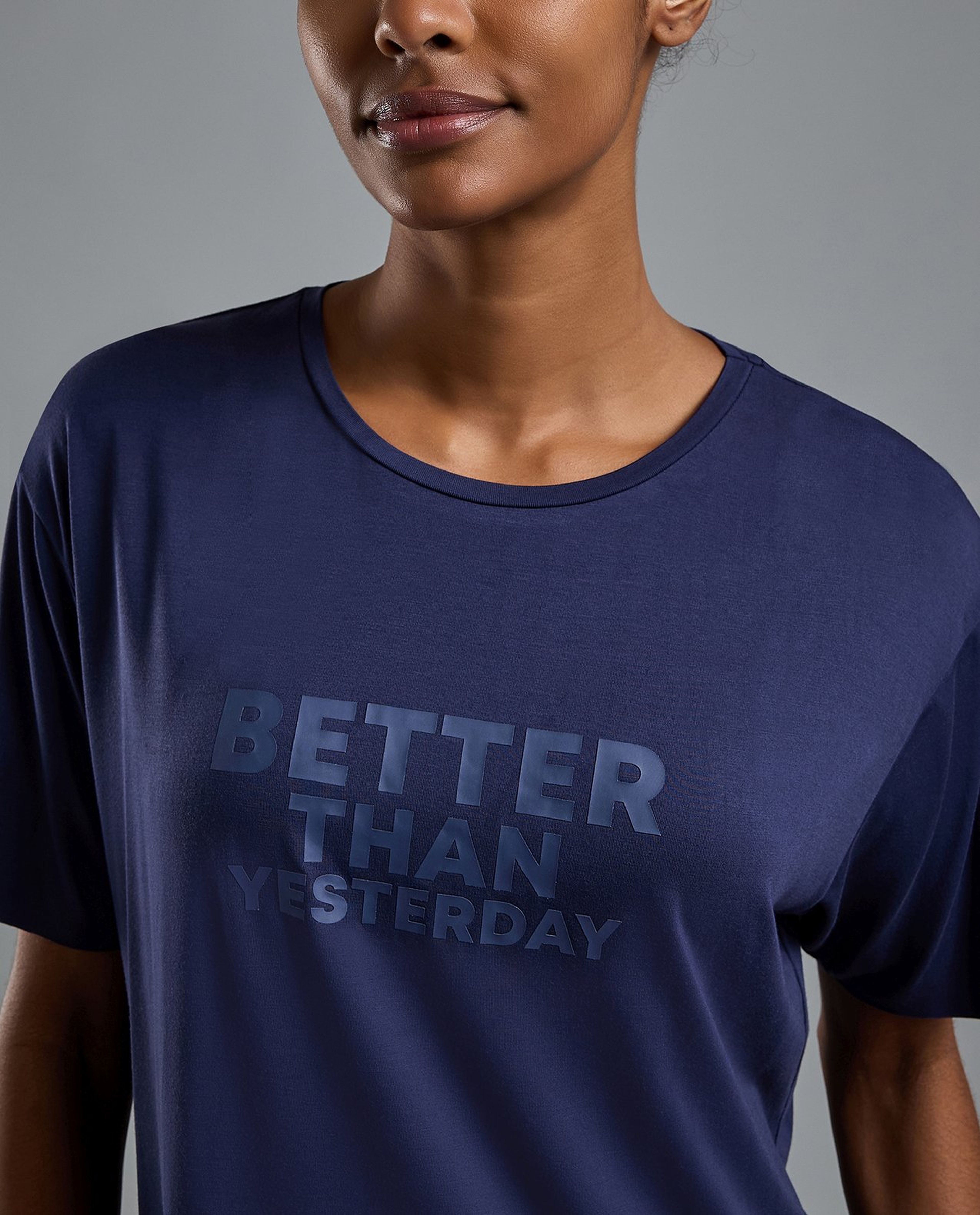 Typography Print Active T-Shirt with Crew Neck and Short Sleeves