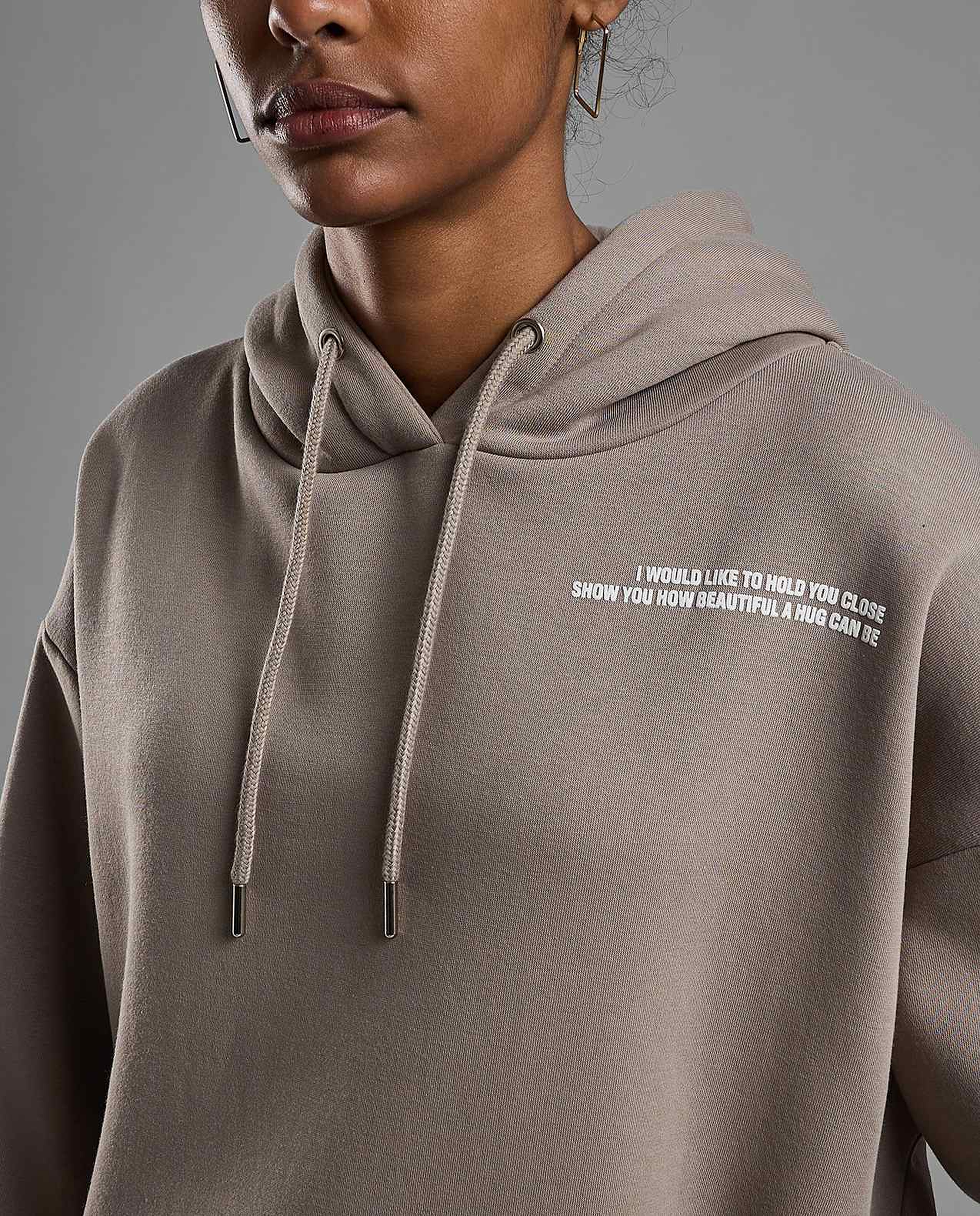 Printed Oversized Hoodie with Long Sleeves