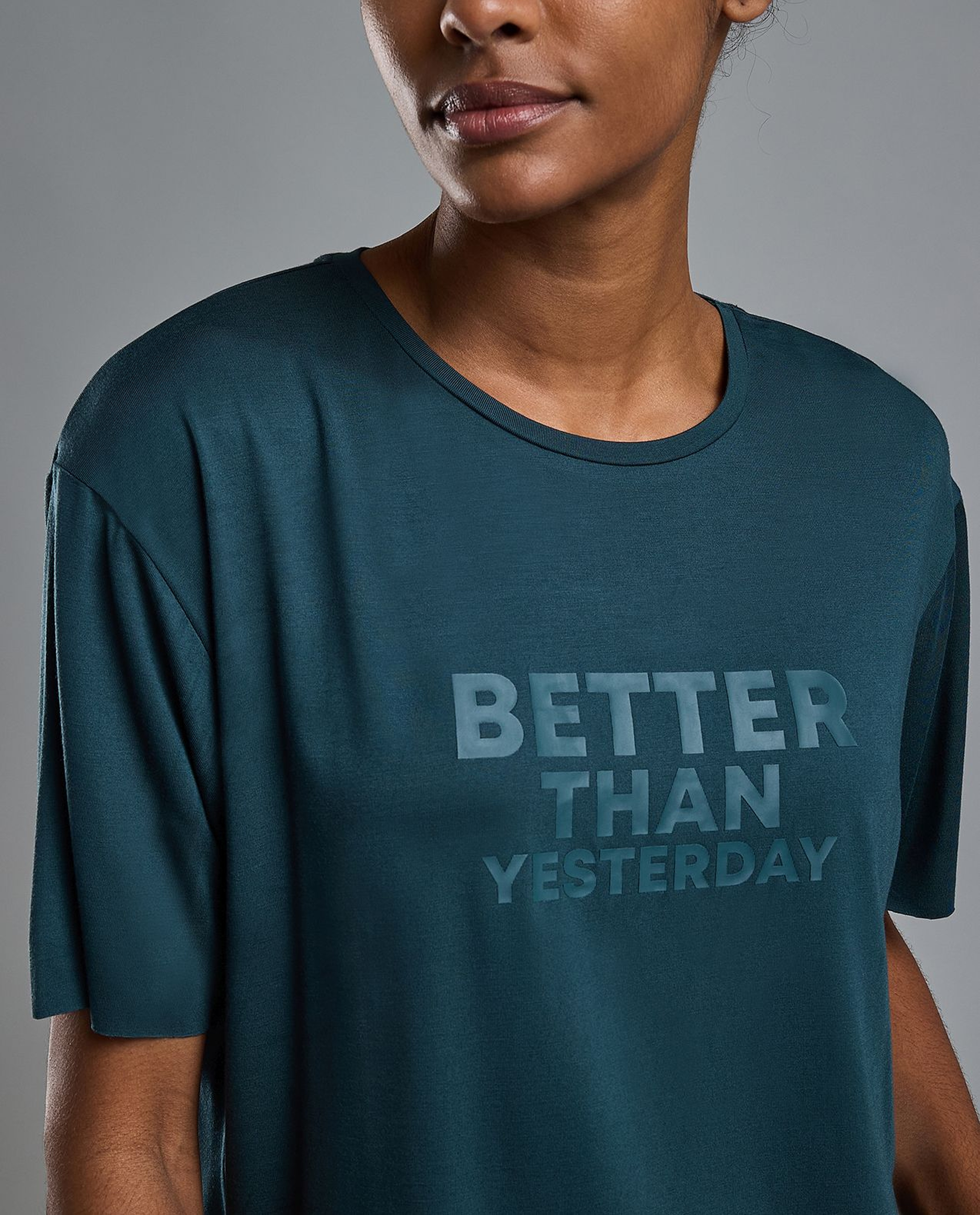 Typography Print Active T-Shirt with Crew Neck and Short Sleeves