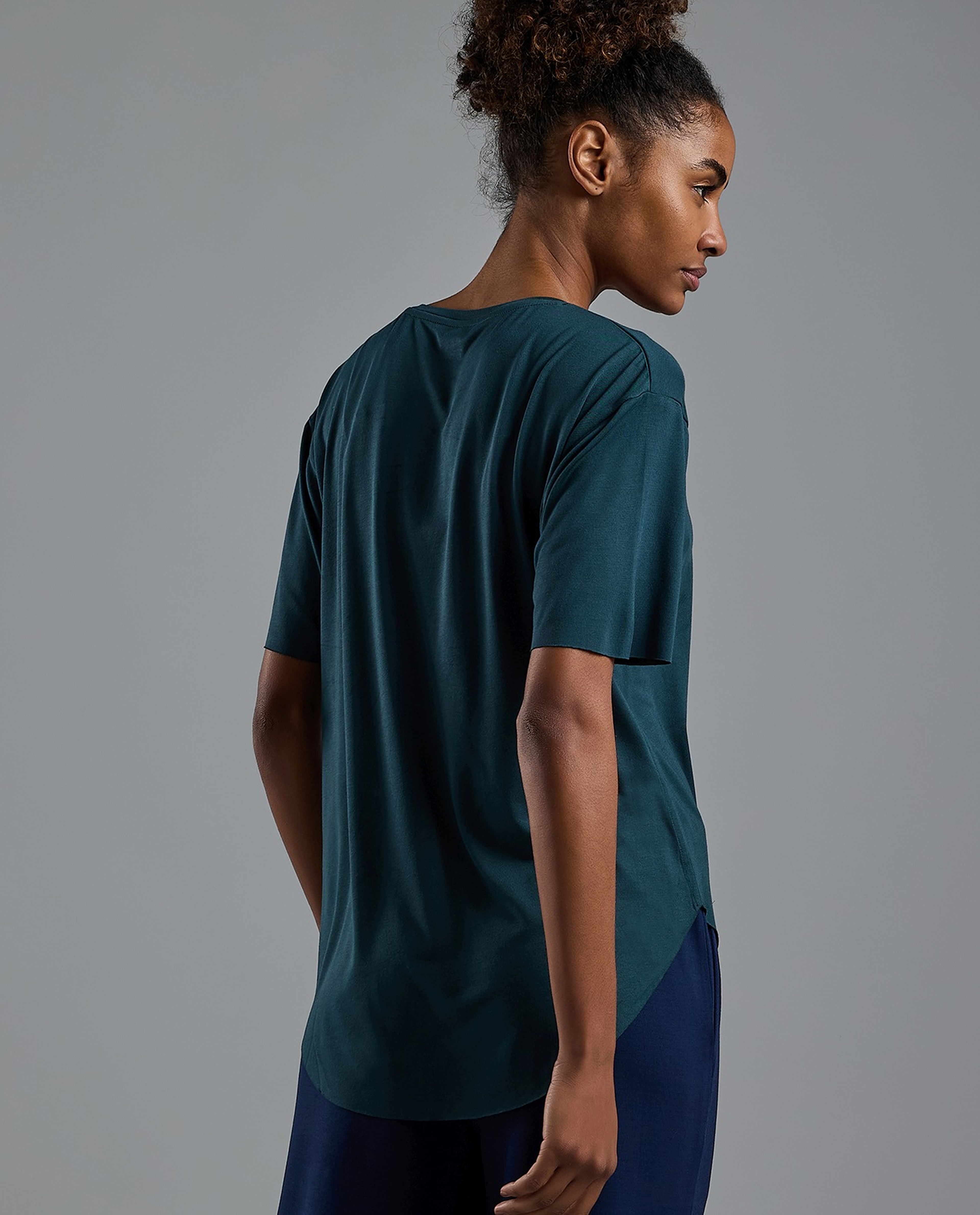 Typography Print Active T-Shirt with Crew Neck and Short Sleeves