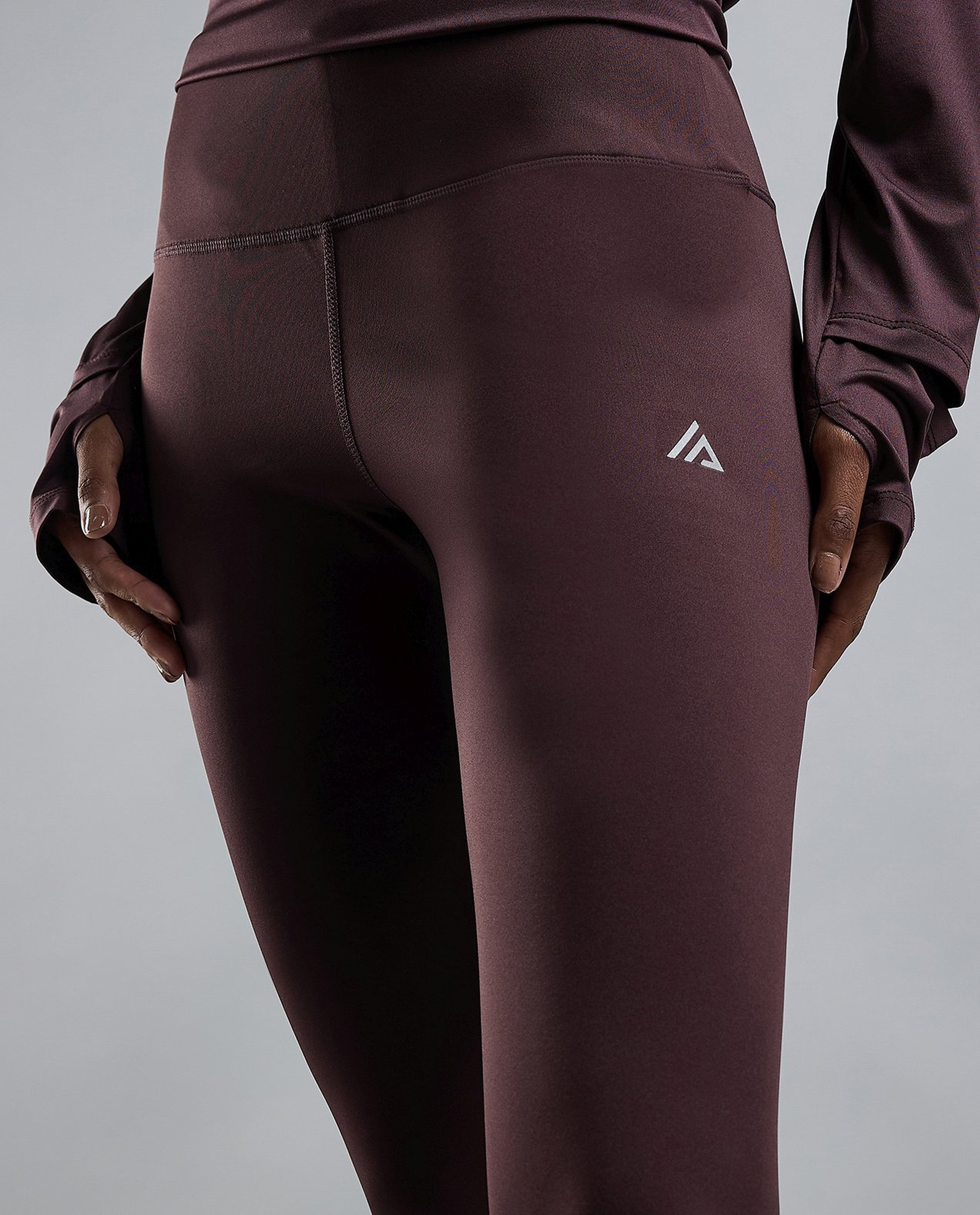 Solid Active Leggings with Elastic Waist