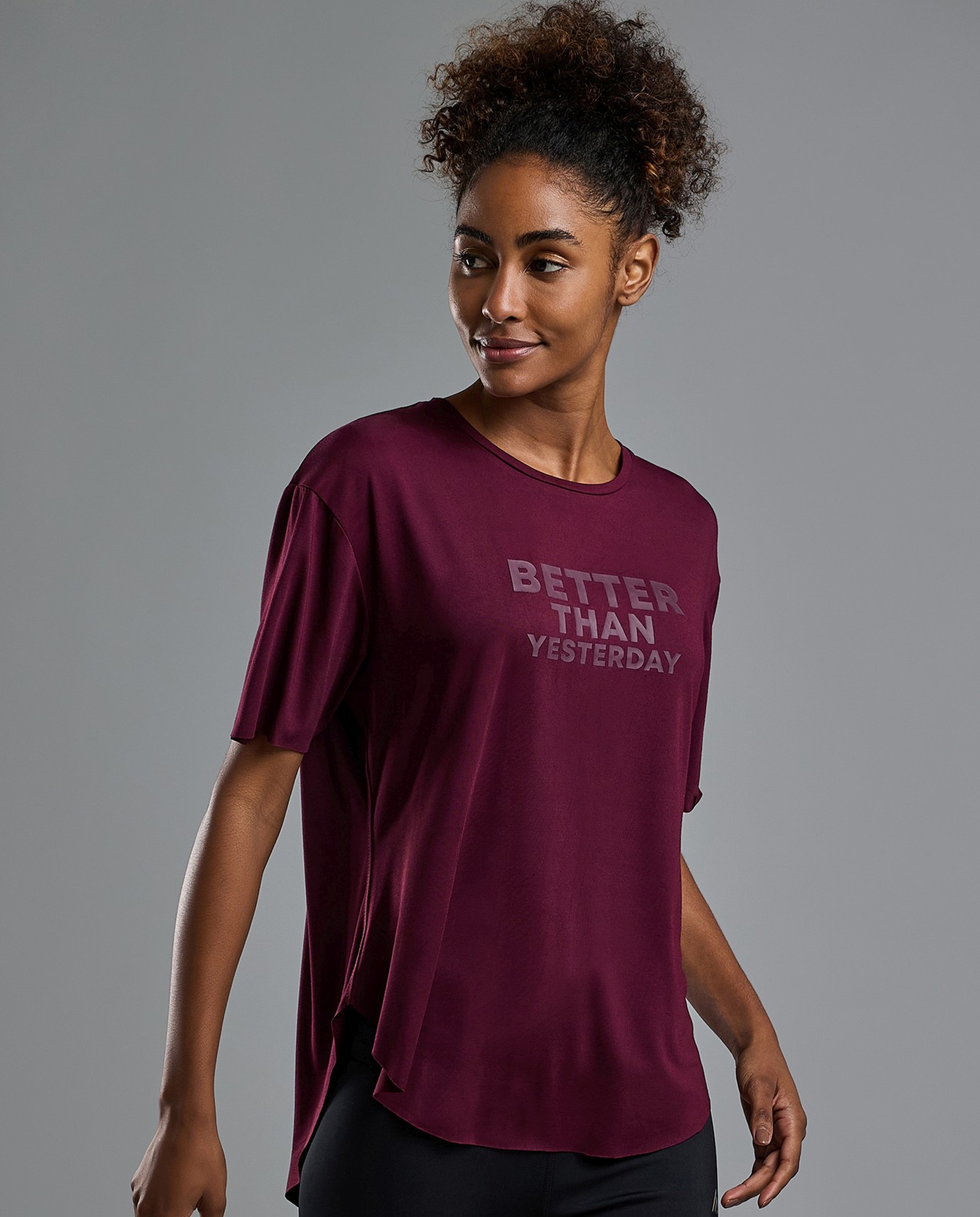 Typography Print Active T-Shirt with Crew Neck and Short Sleeves