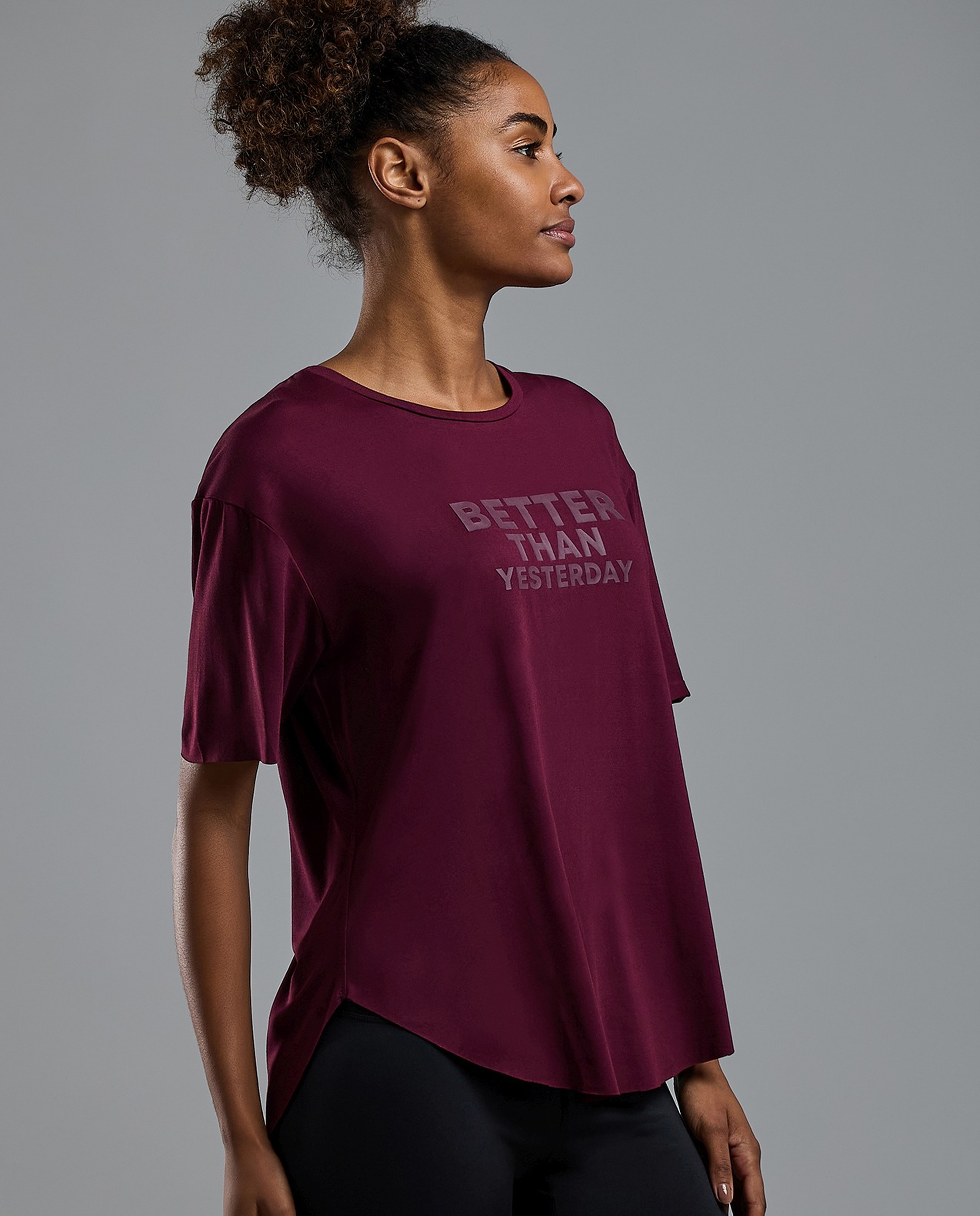 Typography Print Active T-Shirt with Crew Neck and Short Sleeves