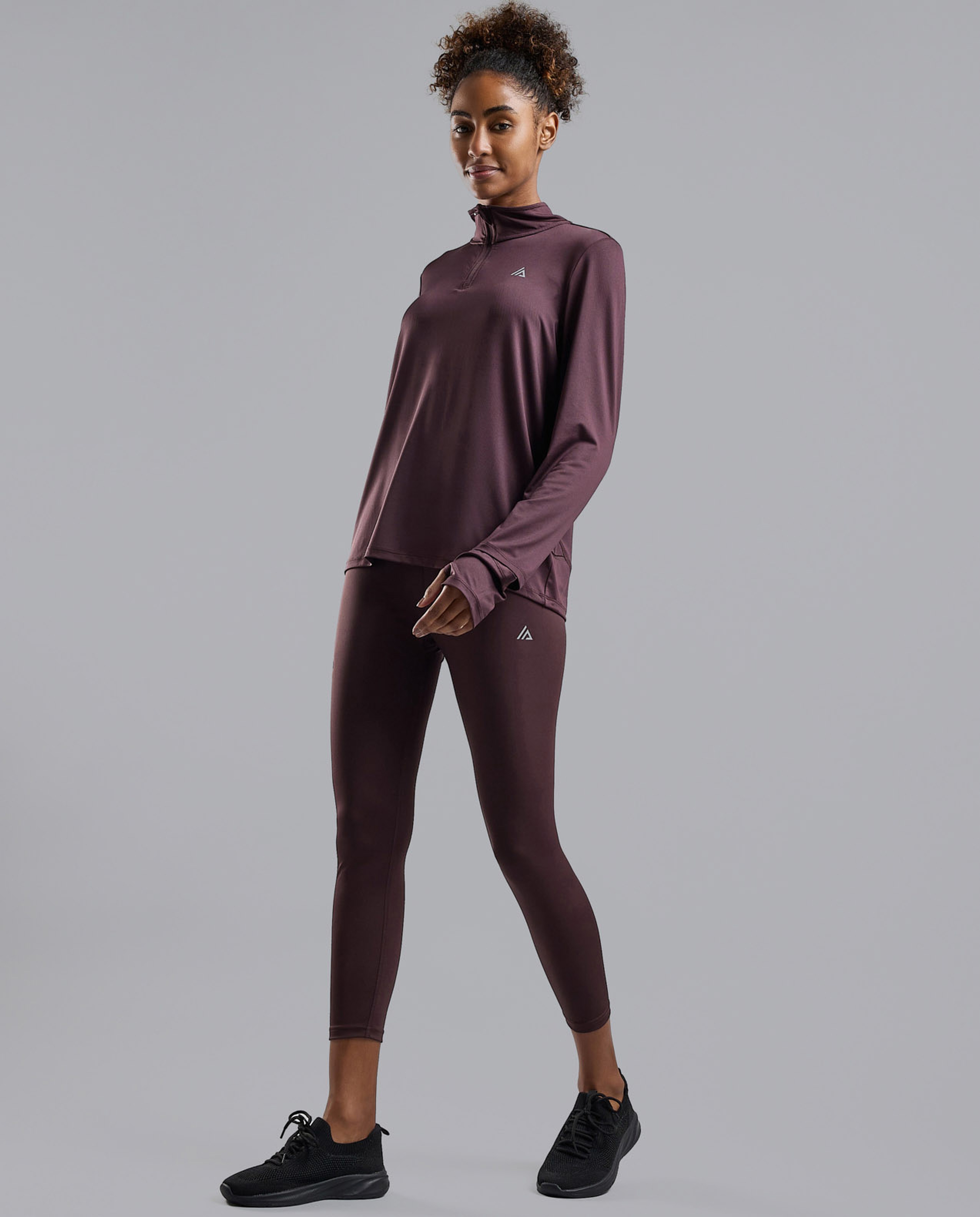 Solid Active Leggings with Elastic Waist