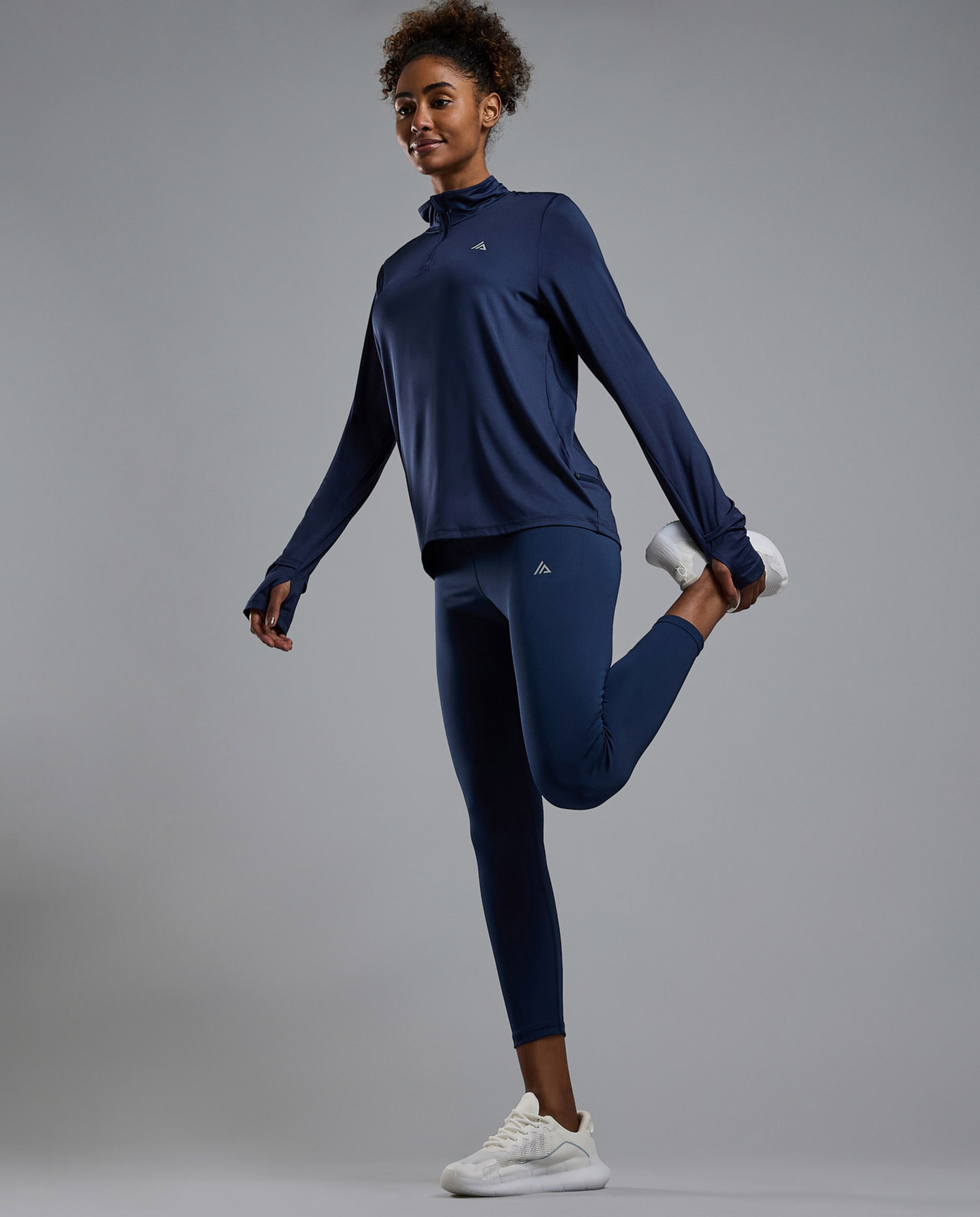 Solid Active Leggings with Elastic Waist