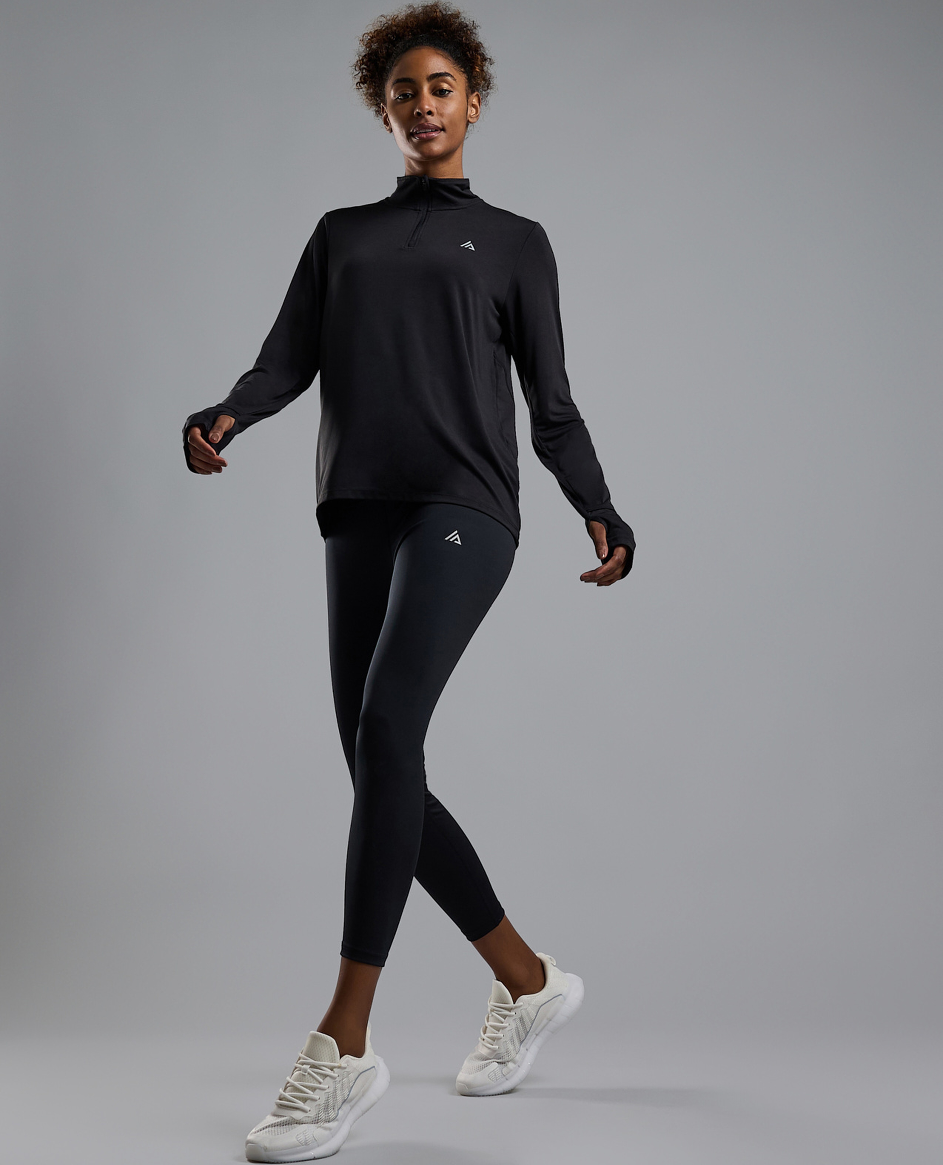 Solid Active Leggings with Elastic Waist
