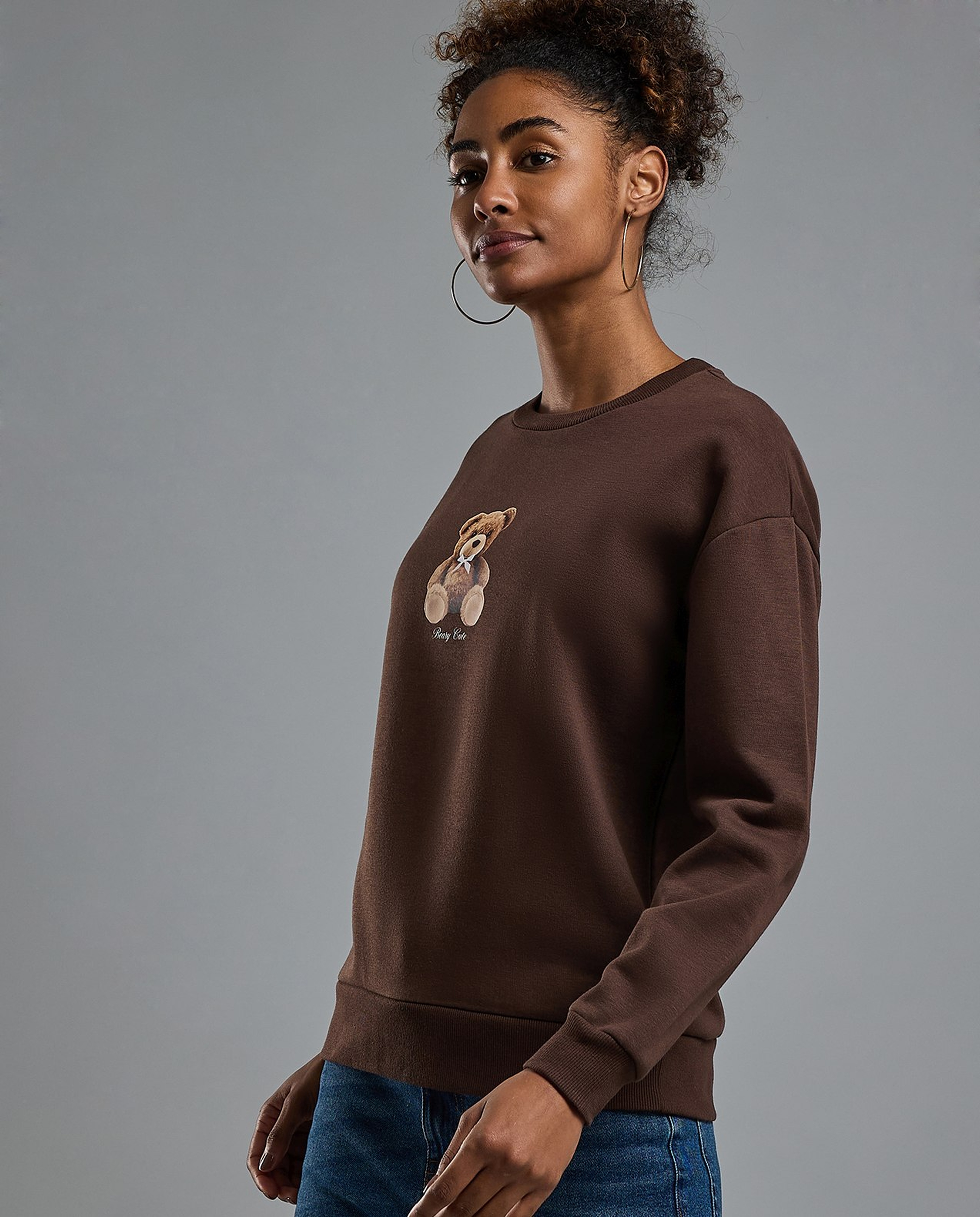 Printed Sweatshirt with Crew Neck and Long Sleeves