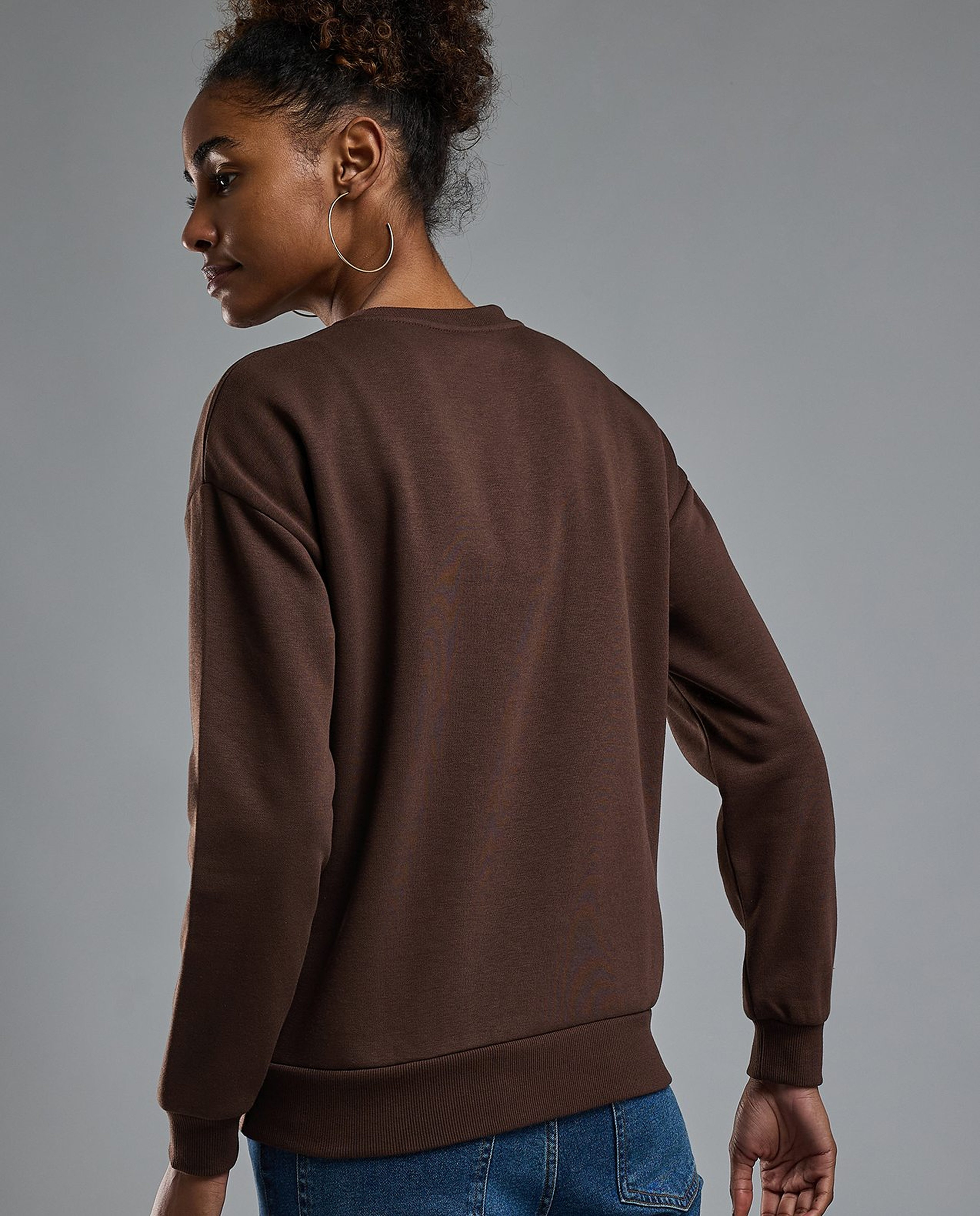 Printed Sweatshirt with Crew Neck and Long Sleeves