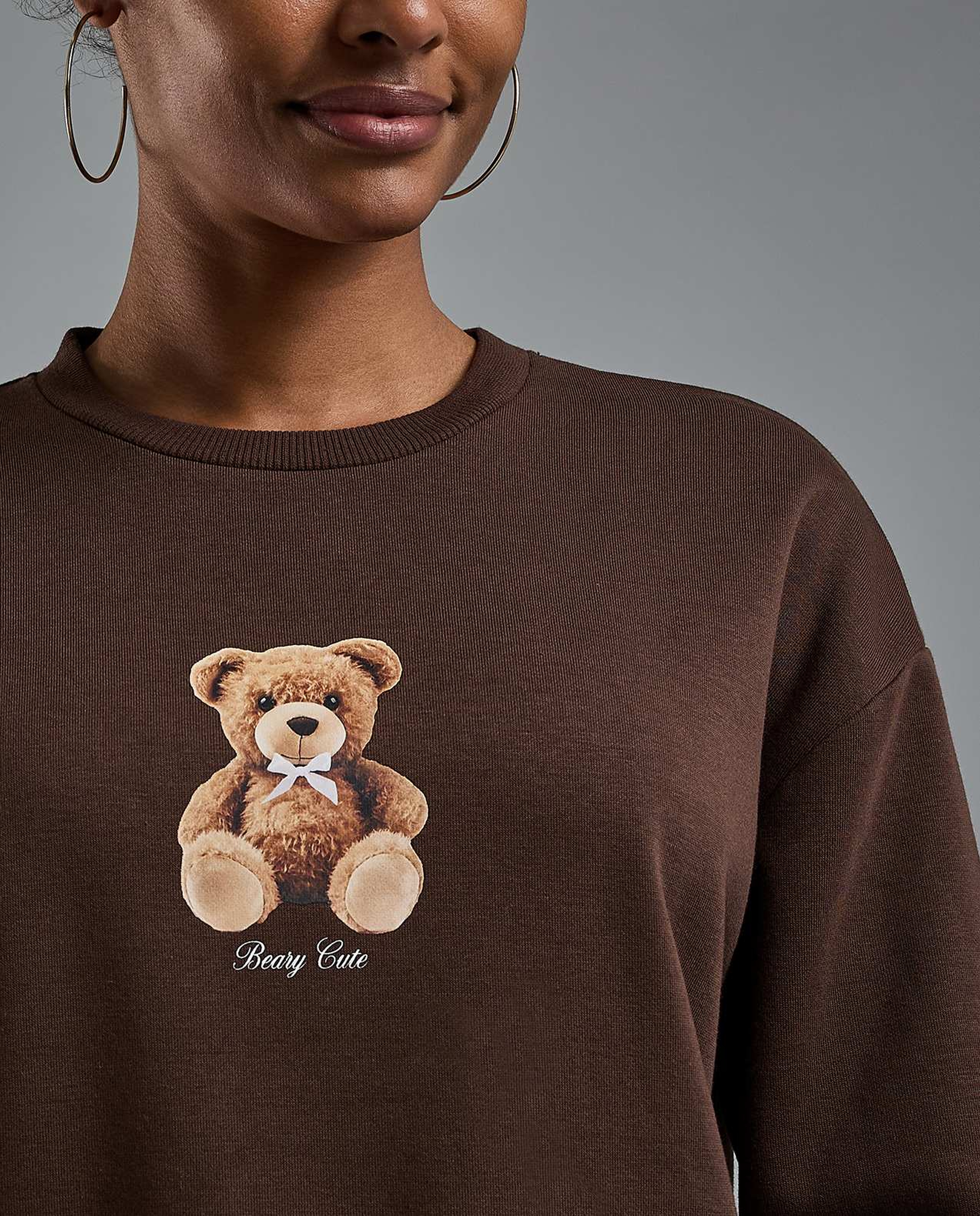 Printed Sweatshirt with Crew Neck and Long Sleeves