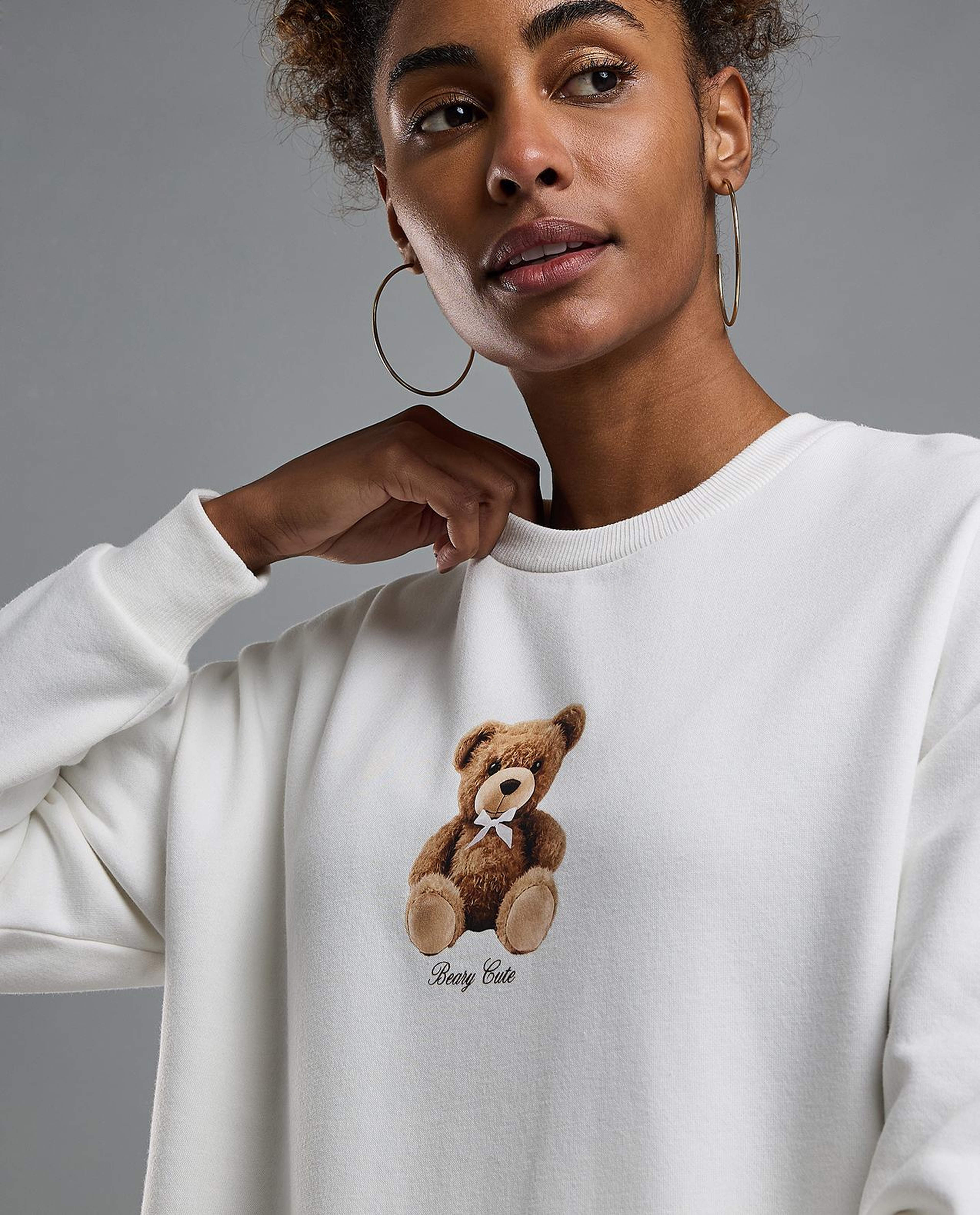 Printed Sweatshirt with Crew Neck and Long Sleeves