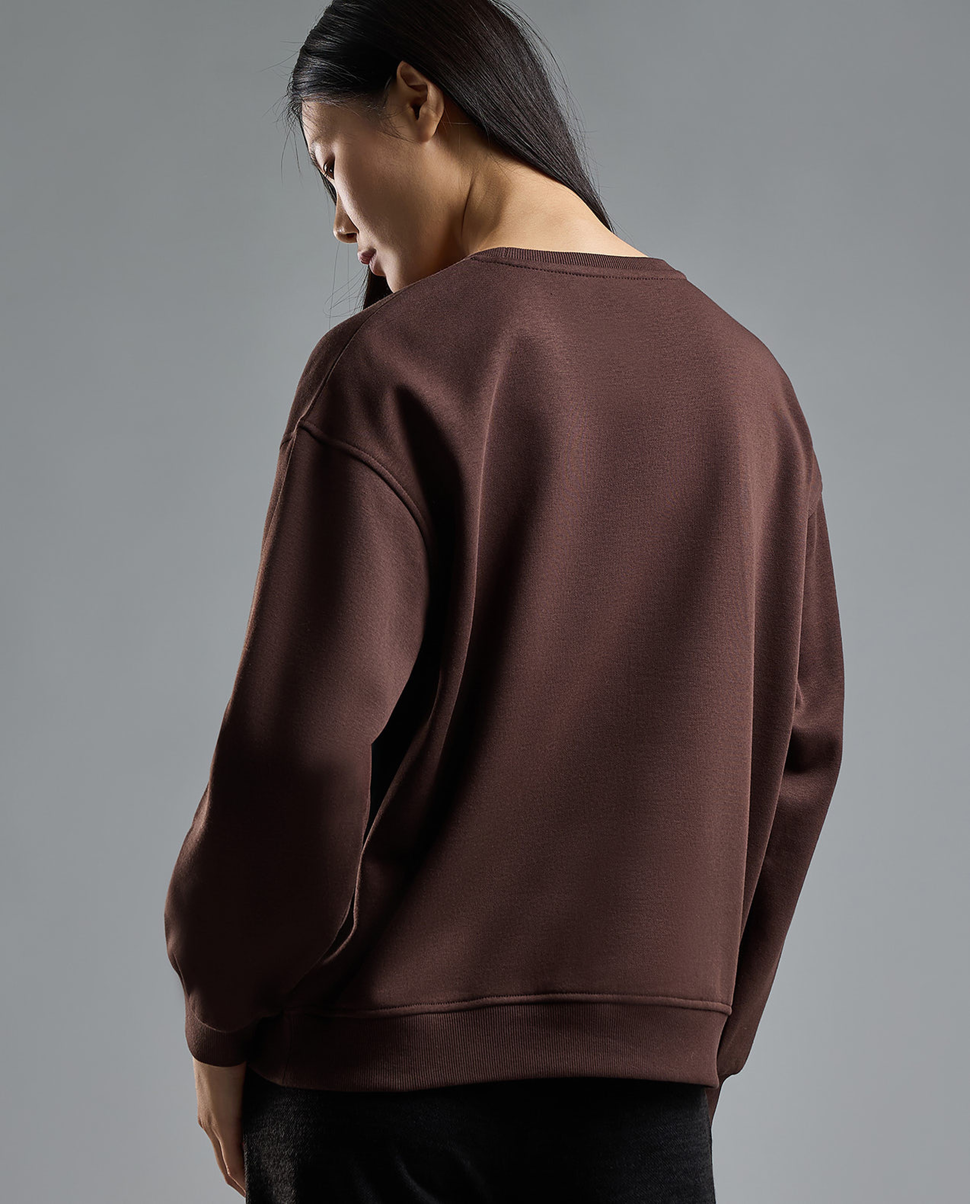 Printed Sweatshirt with Crew Neck and Long Sleeves