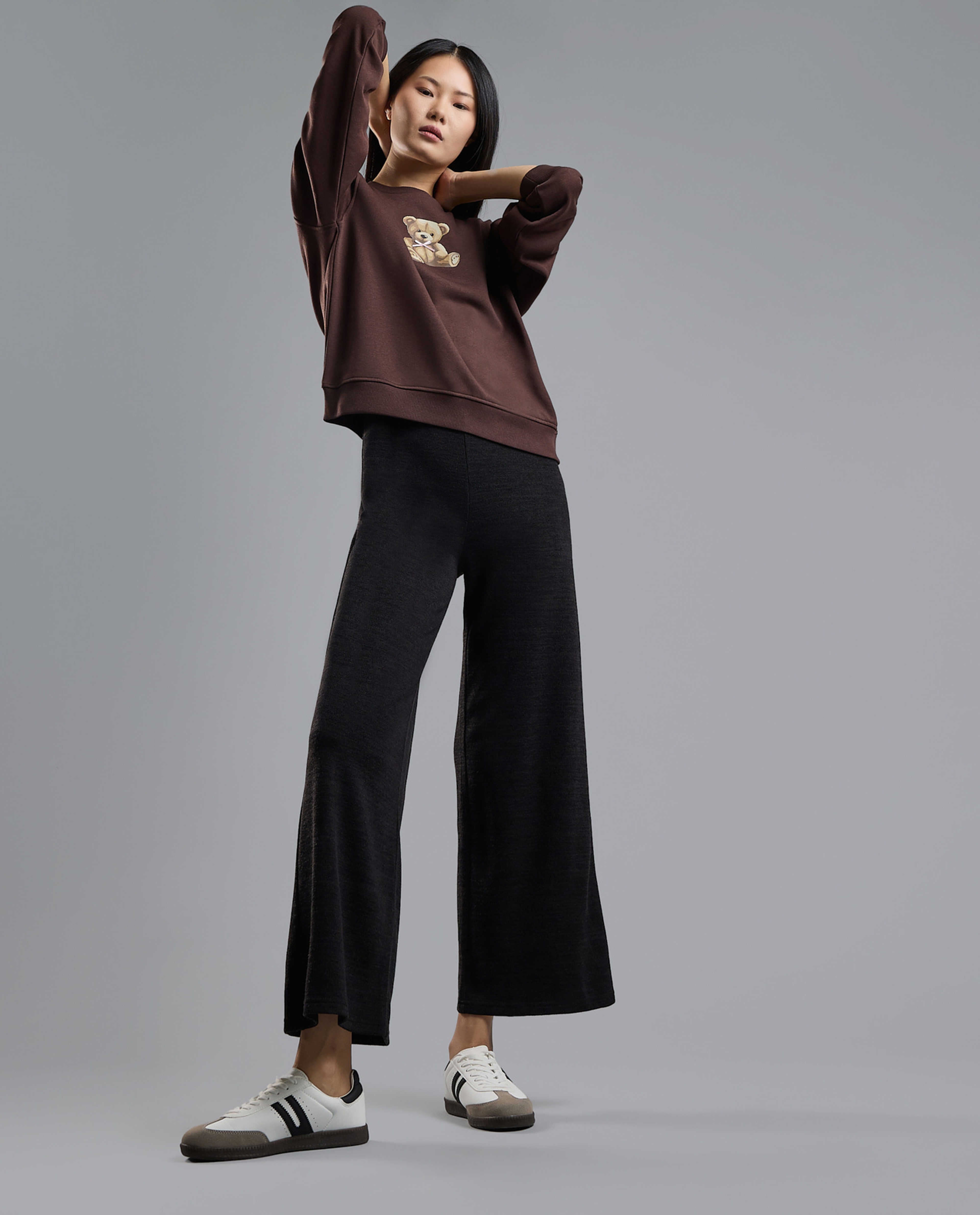 Printed Sweatshirt with Crew Neck and Long Sleeves