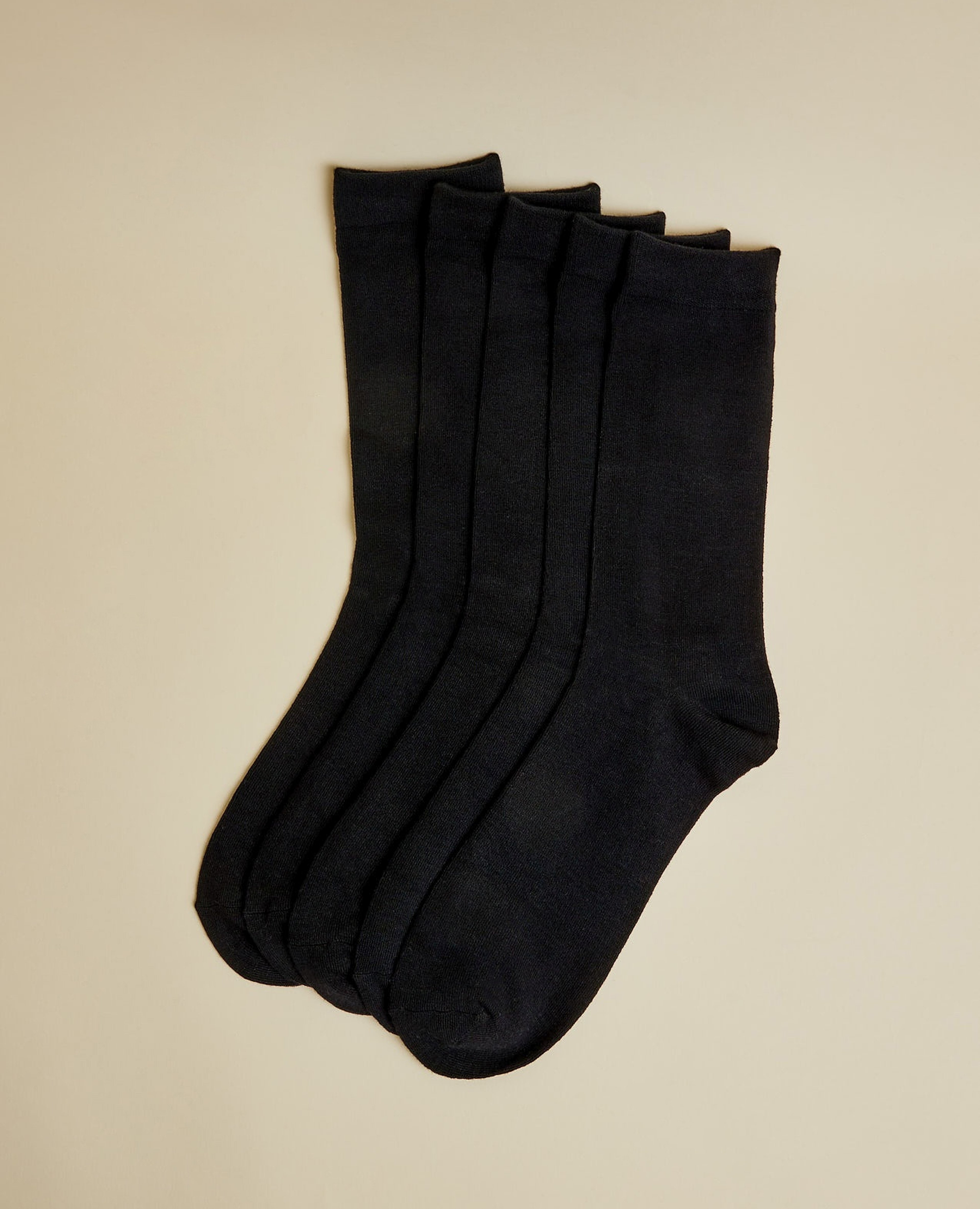 5 Pack Solid Crew Socks