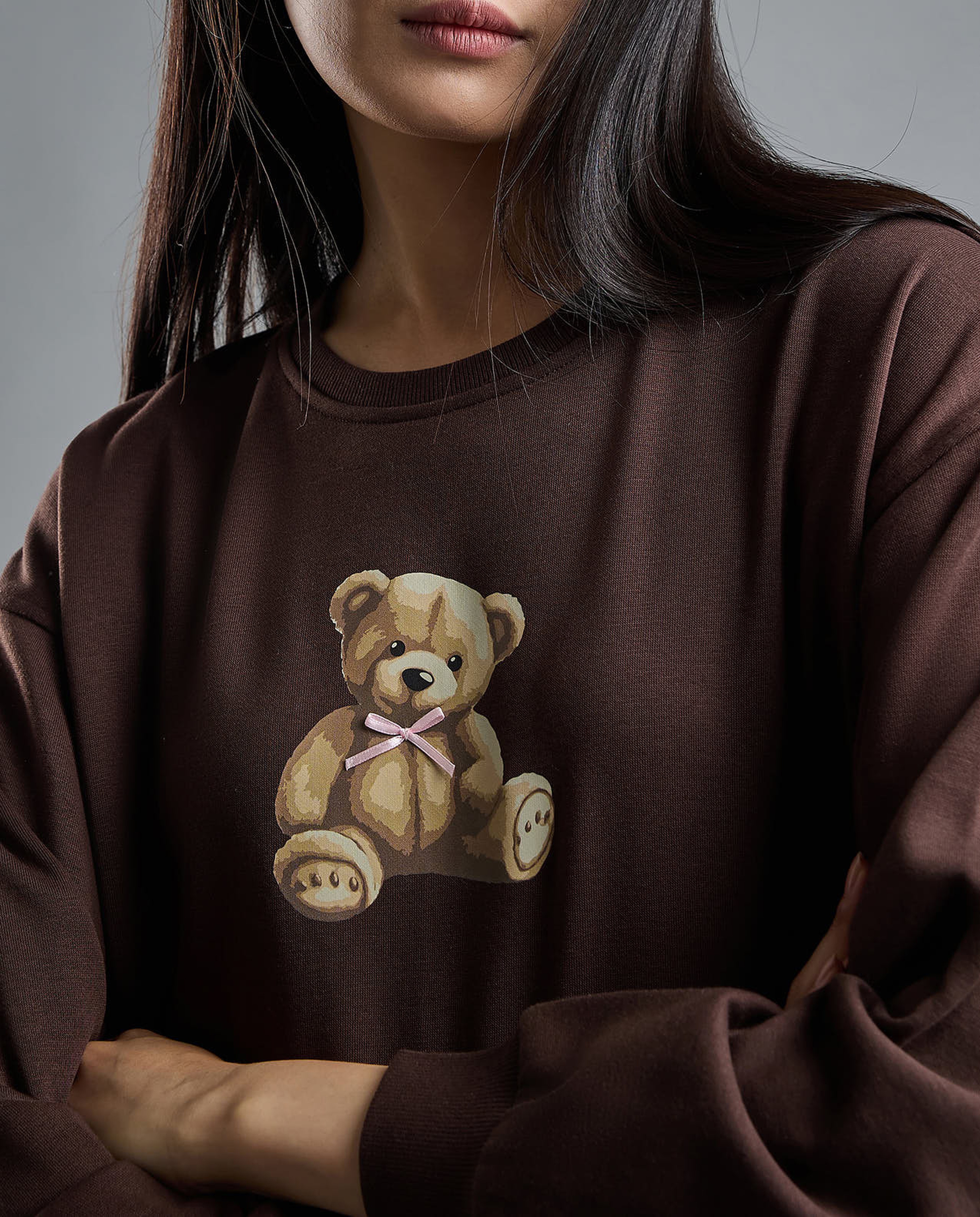 Printed Sweatshirt with Crew Neck and Long Sleeves