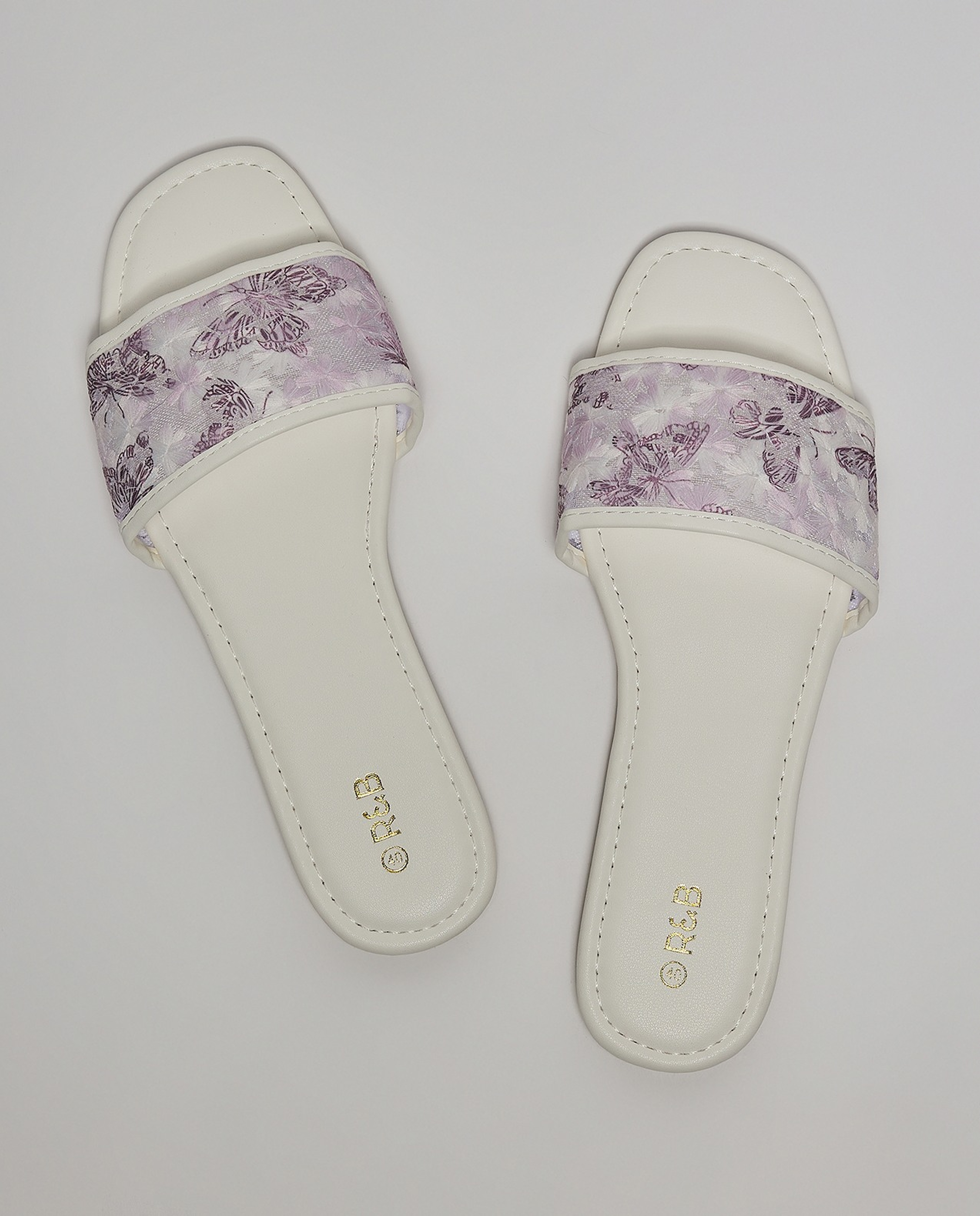 Embroidered Flat Sandals