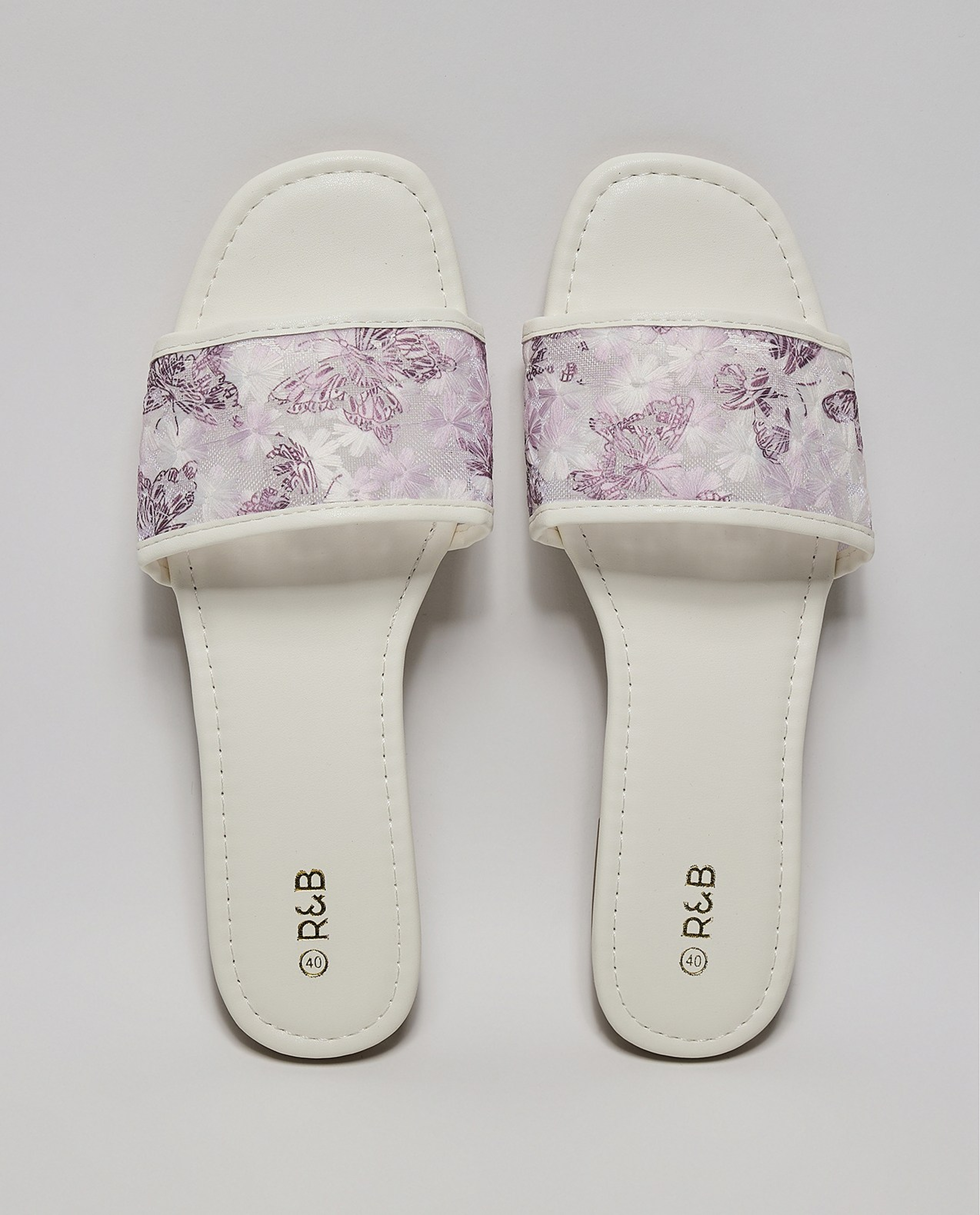 Embroidered Flat Sandals