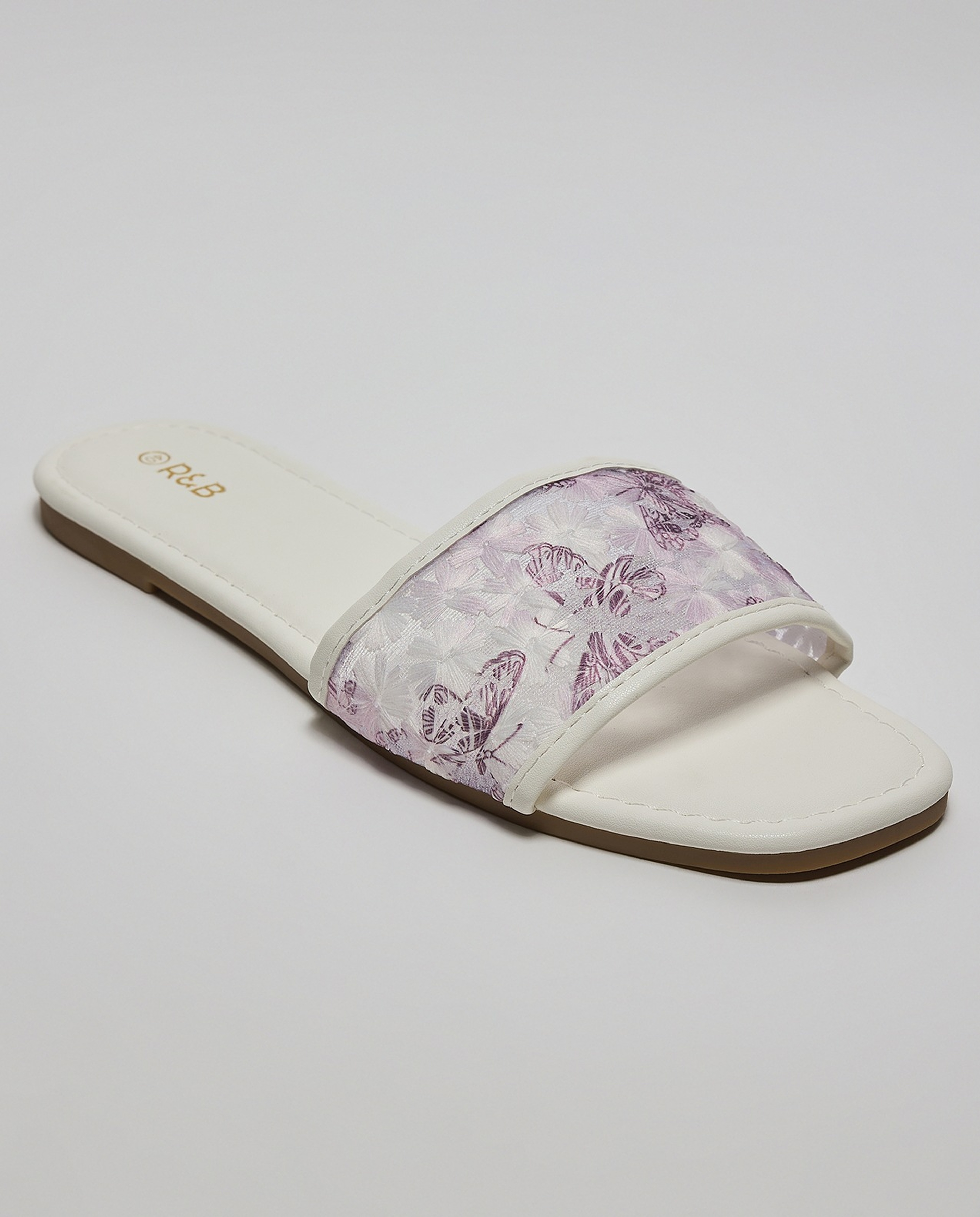 Embroidered Flat Sandals