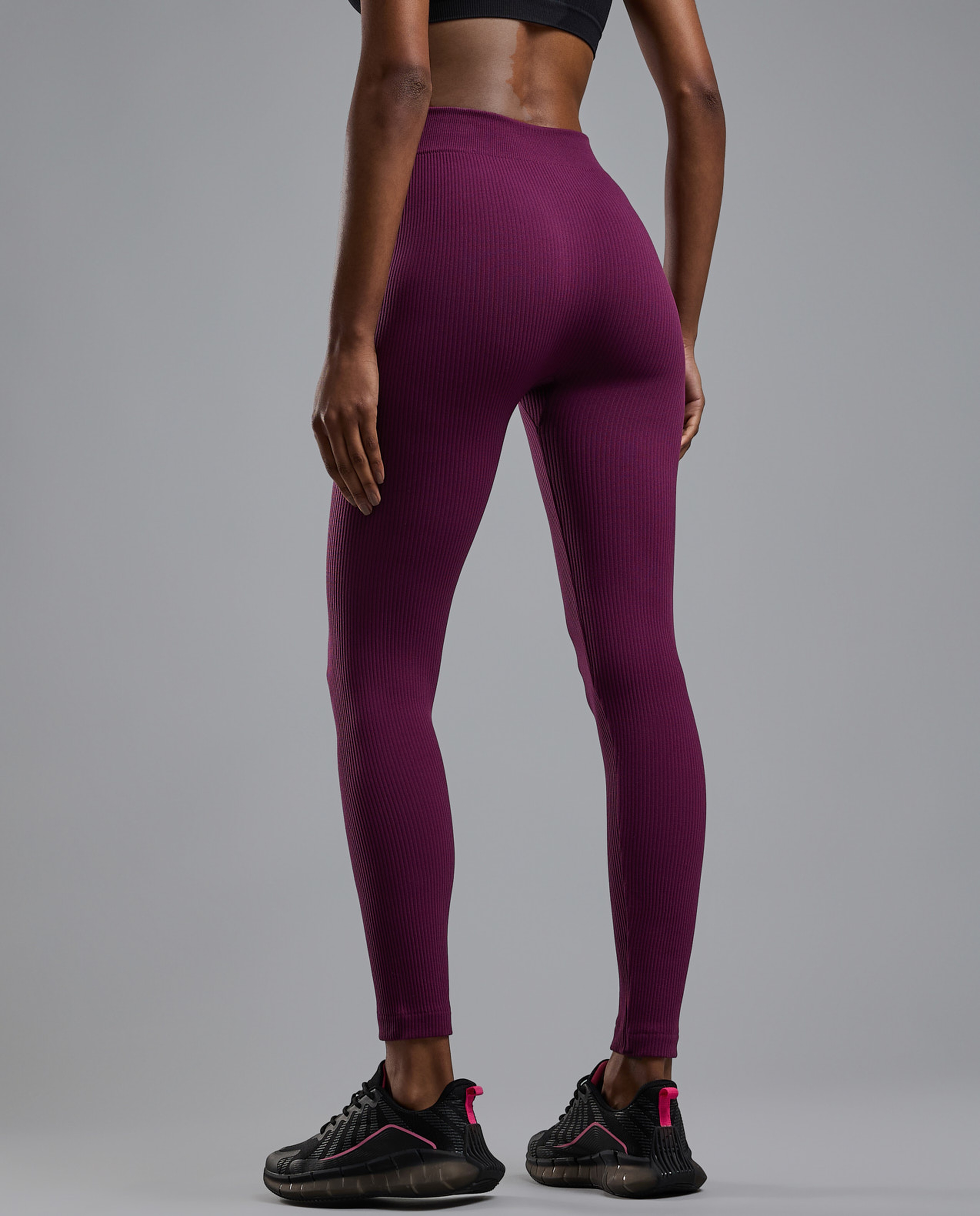 Ribbed Leggings with Elastic Waist