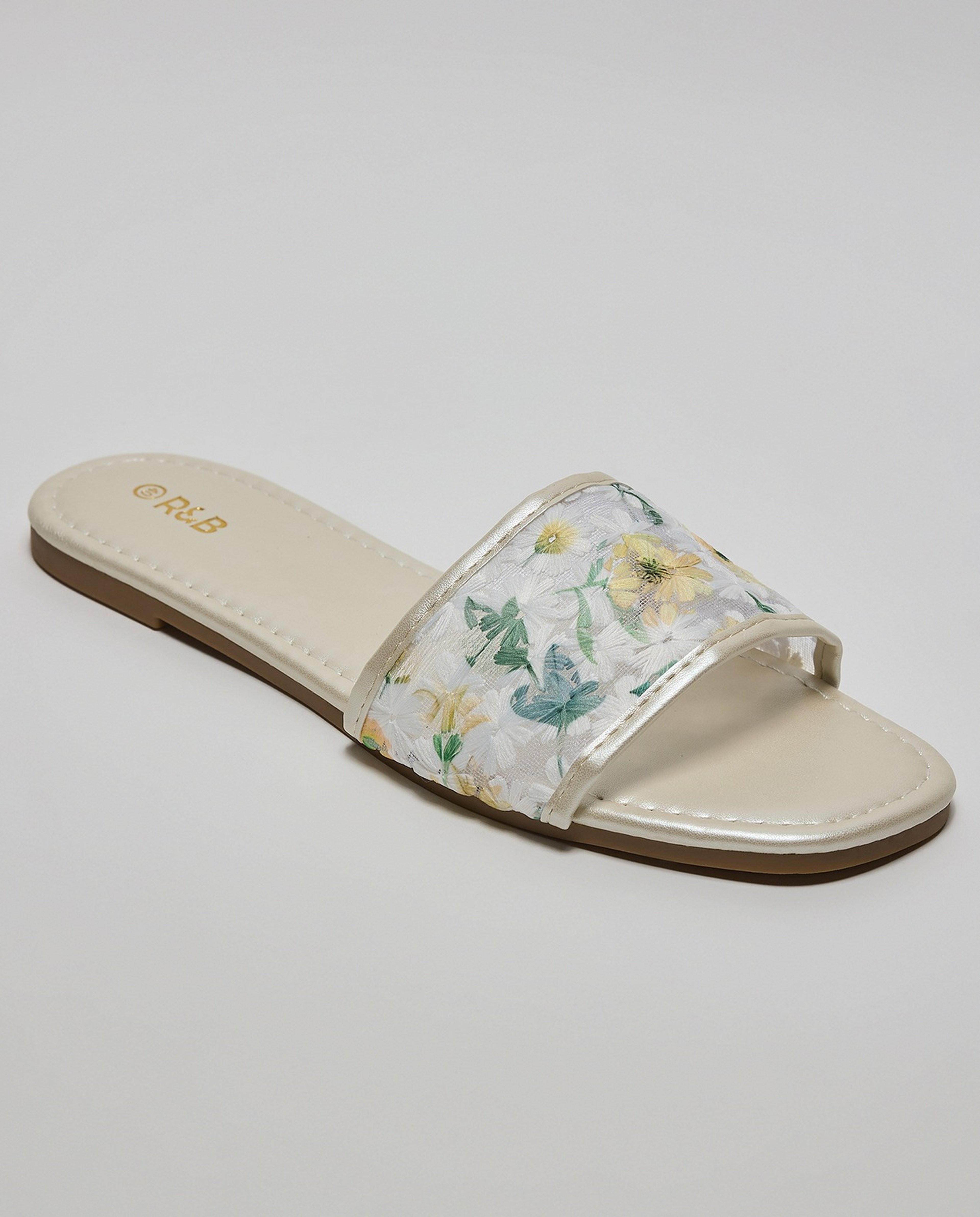 Embroidered Flat Sandals