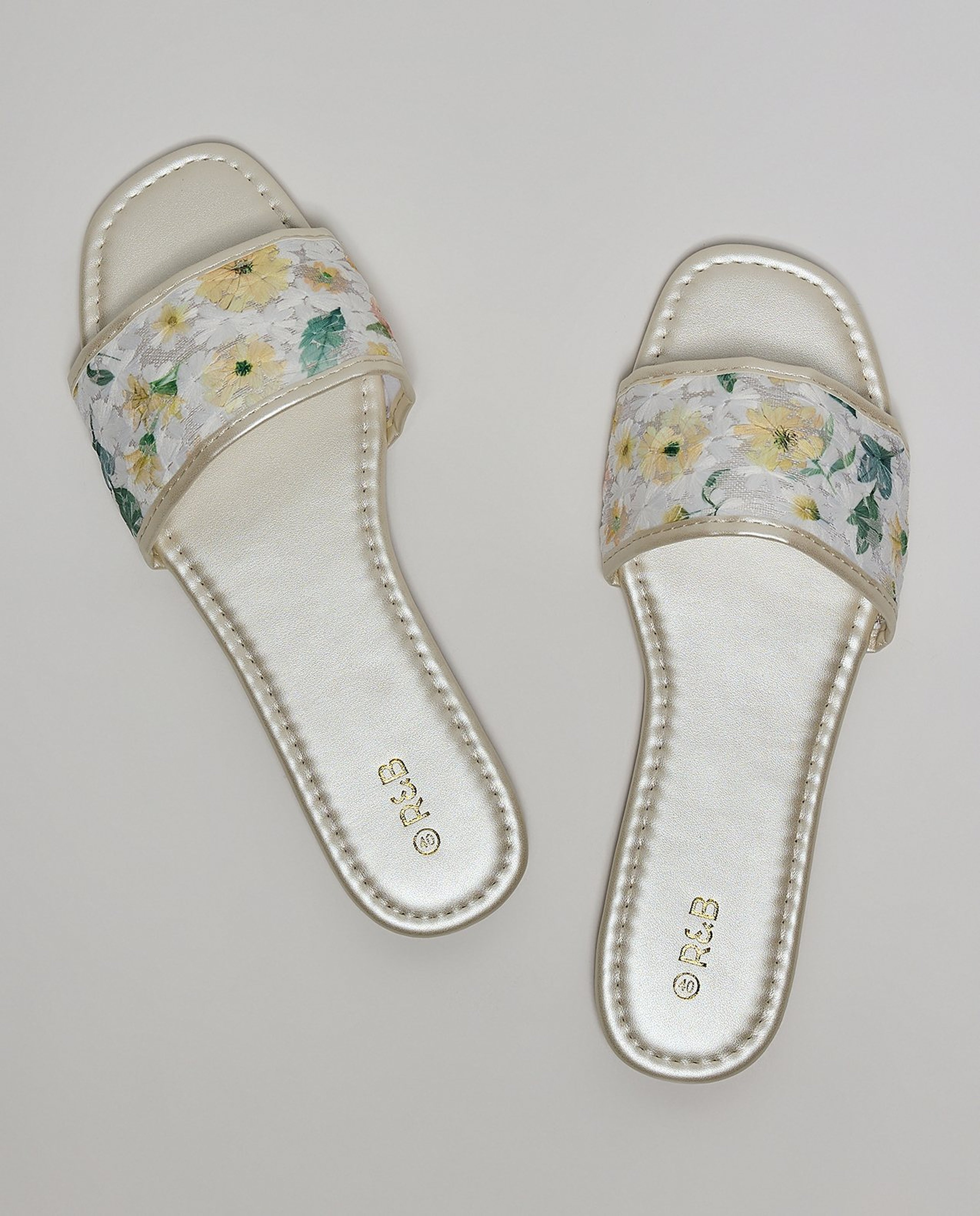 Embroidered Flat Sandals