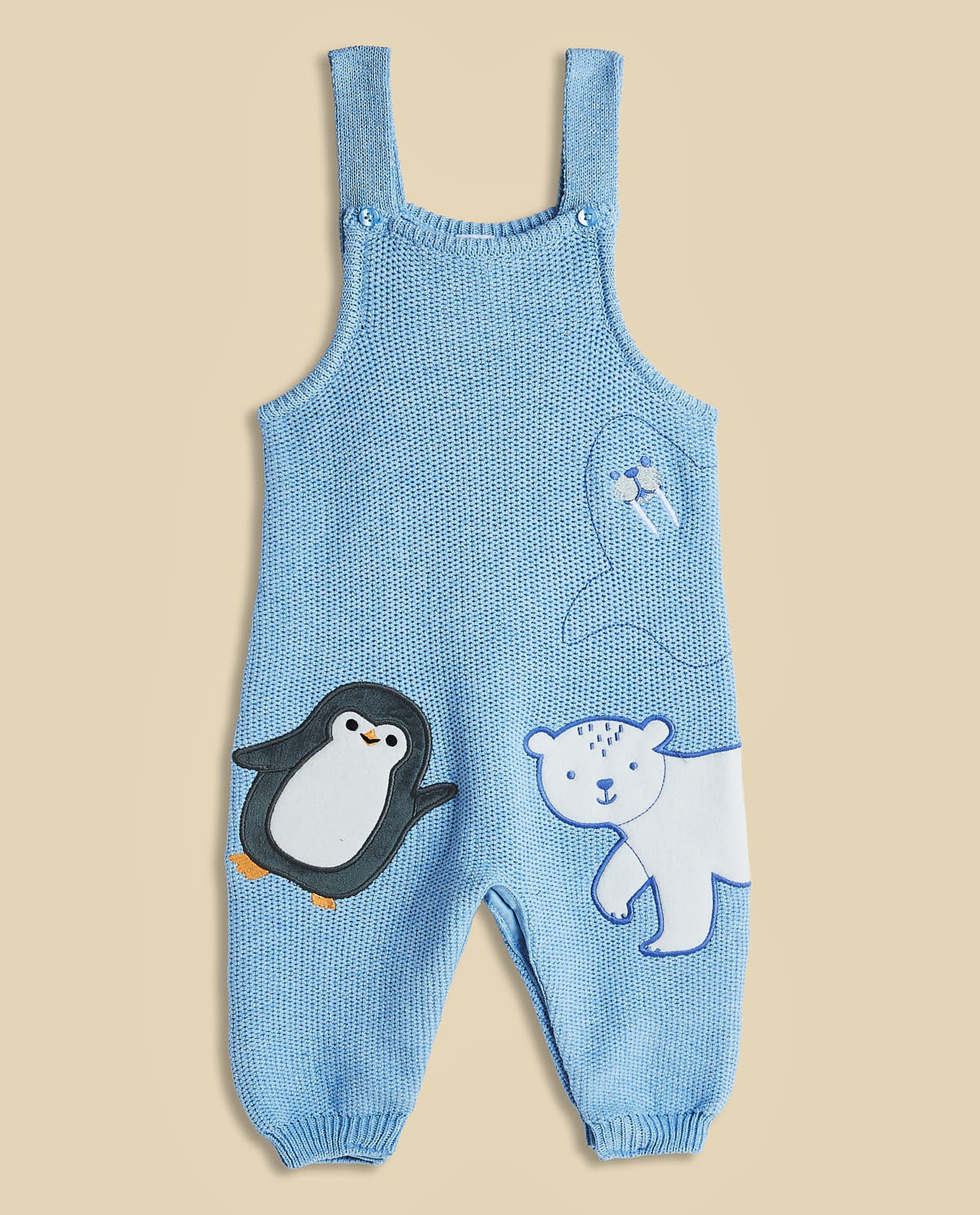 Knitted Sweater and Appliqued Rompers