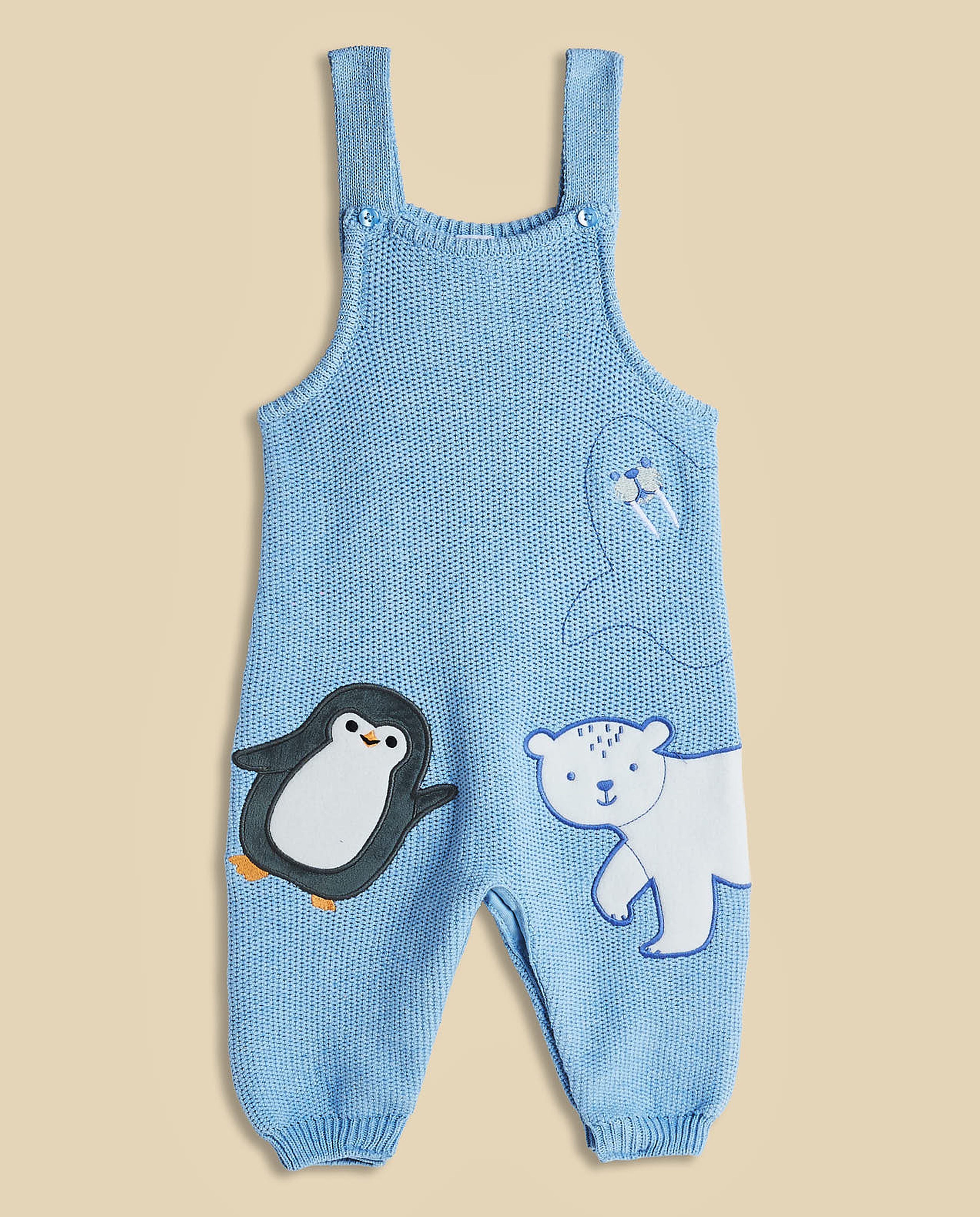 Knitted Sweater and Appliqued Rompers