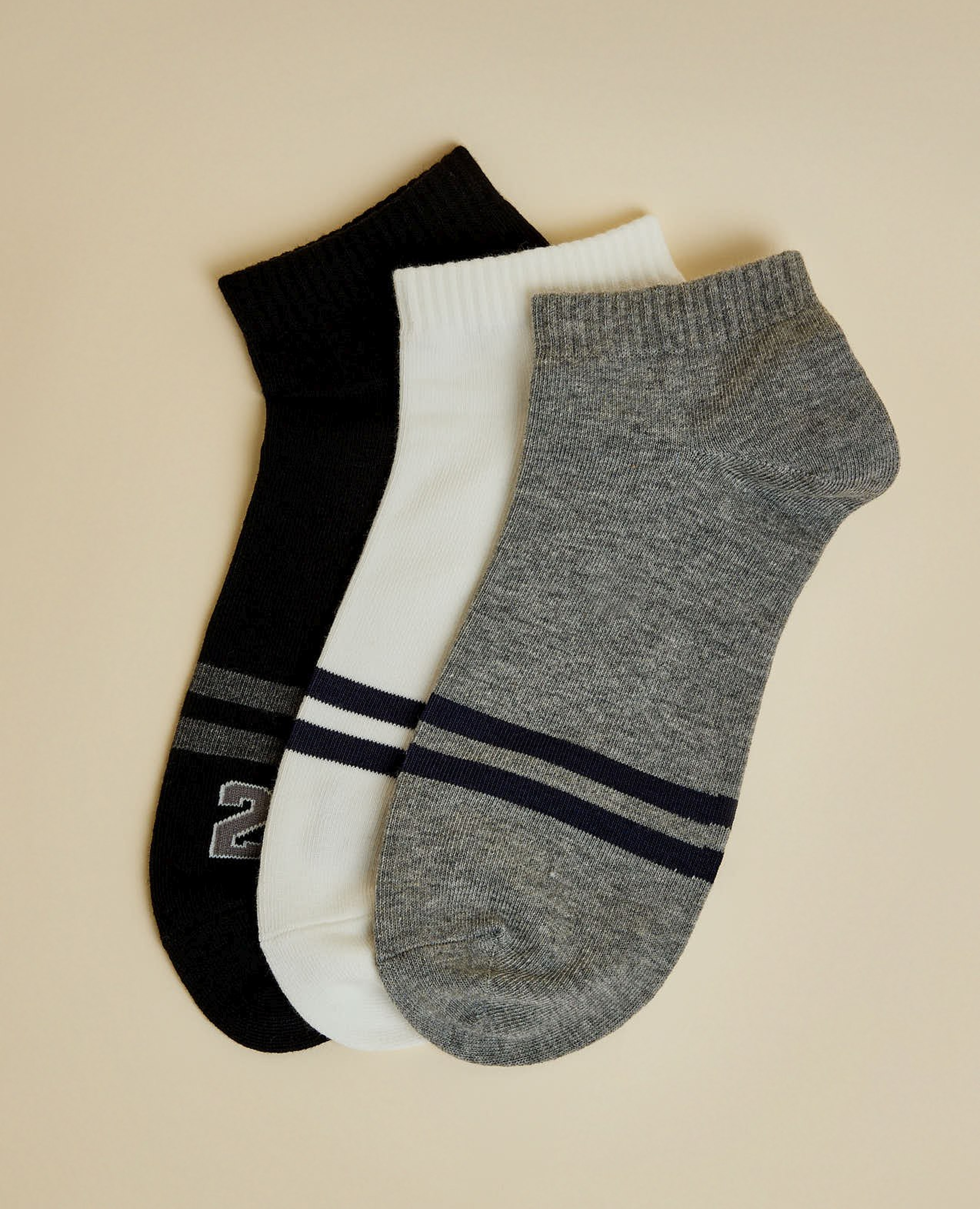 3 Pack Printed Ankle Socks