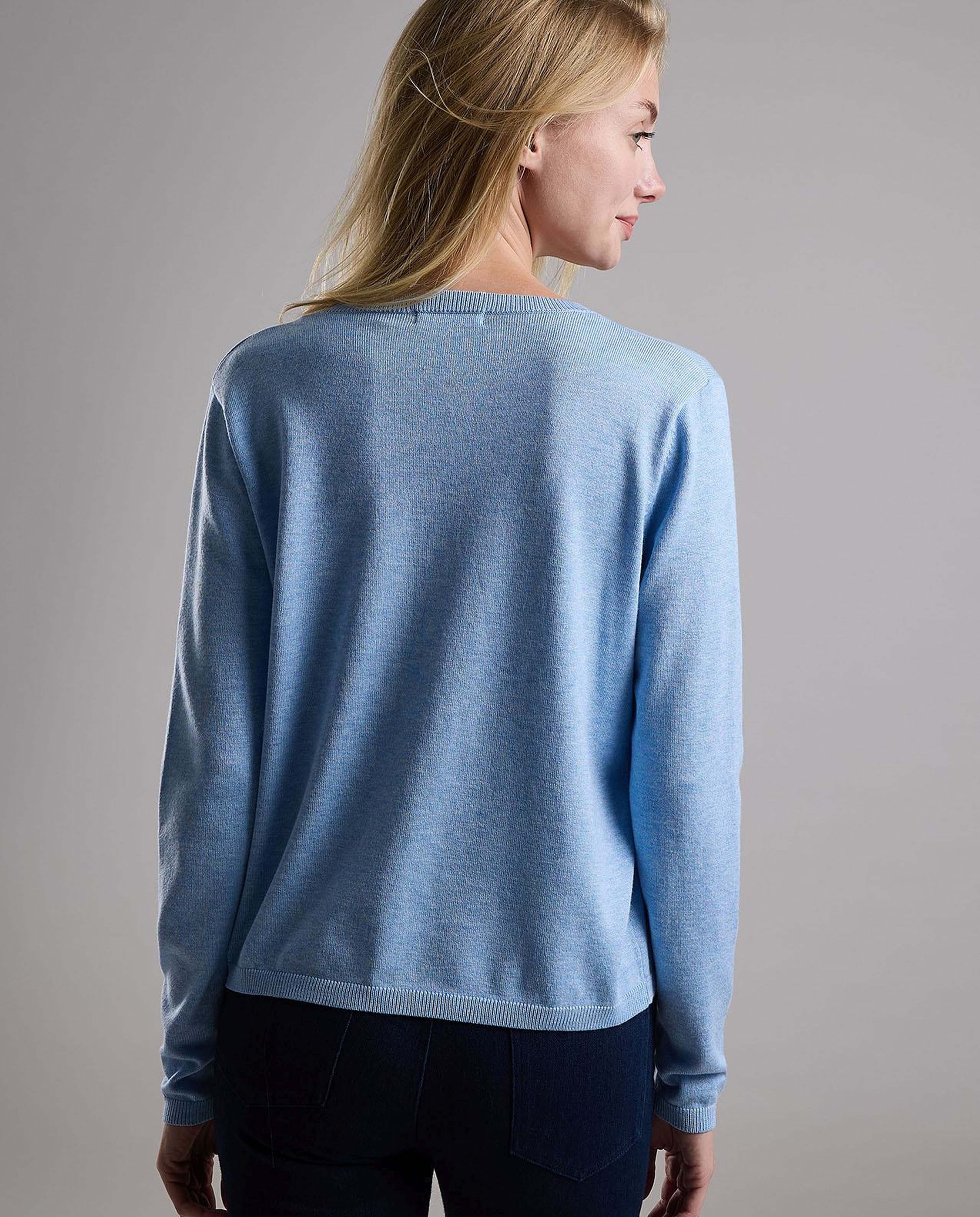 Solid V-Neck Cardigan with Button Closure