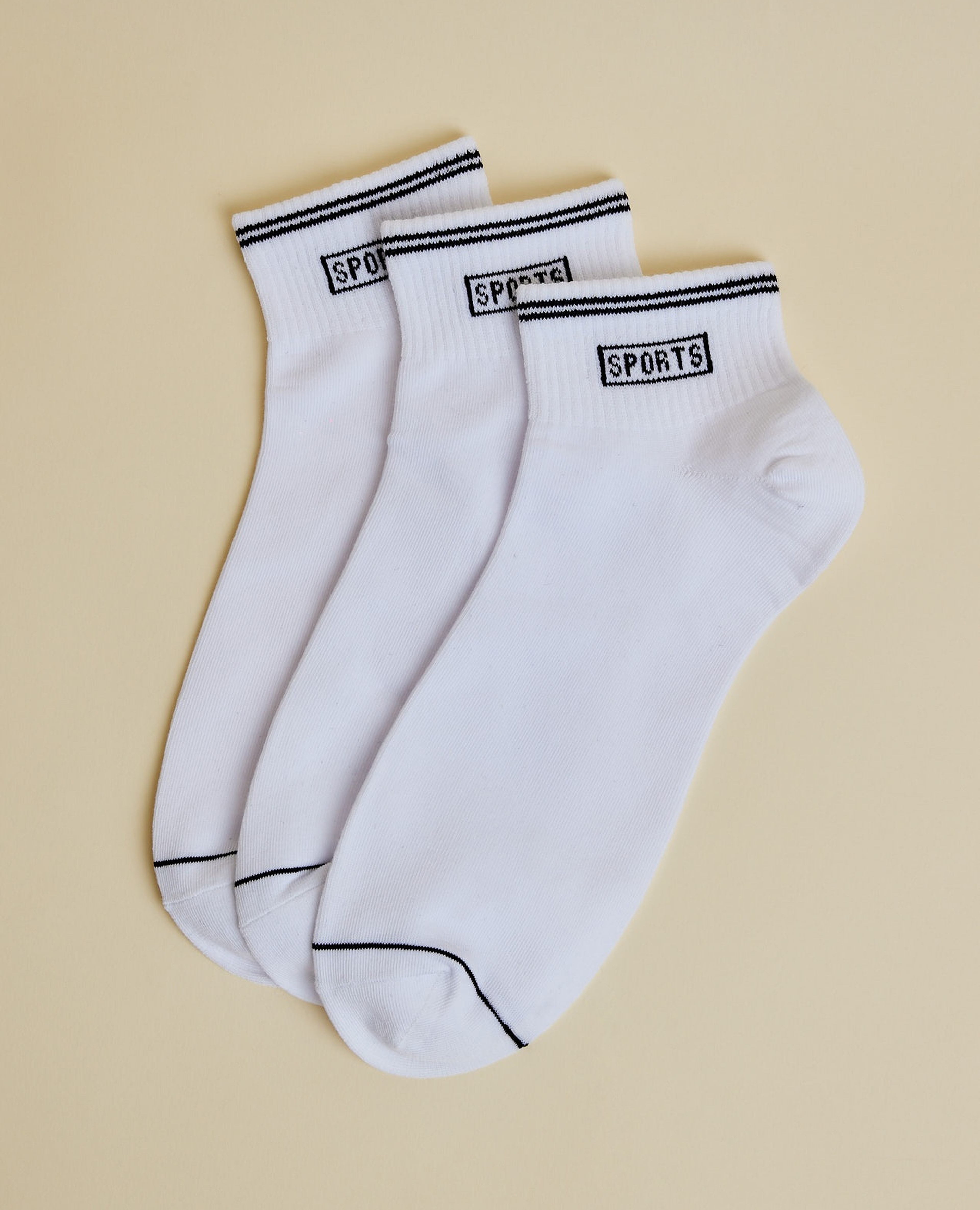 3 Pack Printed Ankle Socks