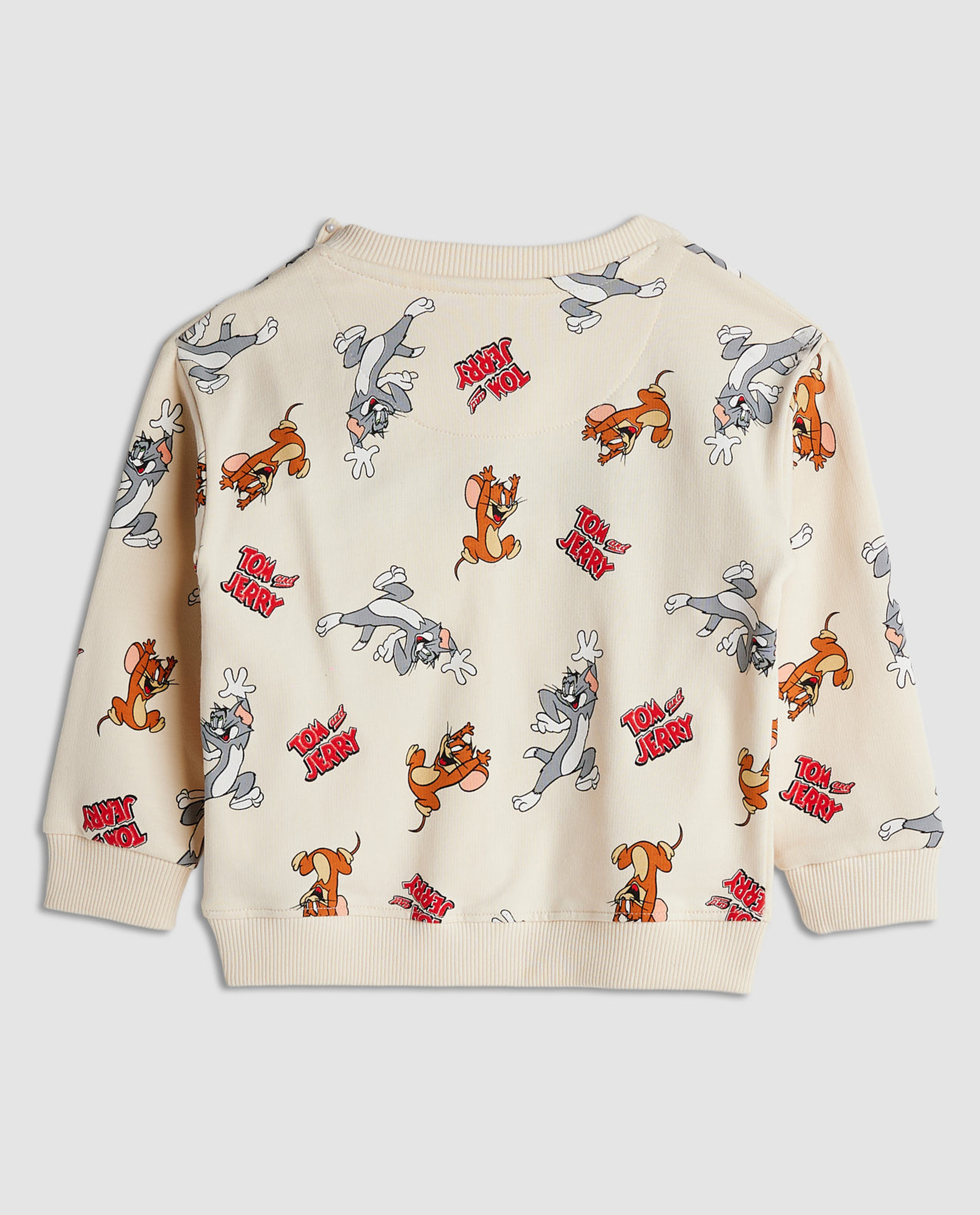 Tom & Jerry Sweatshirt with Crew Neck and Long Sleeves