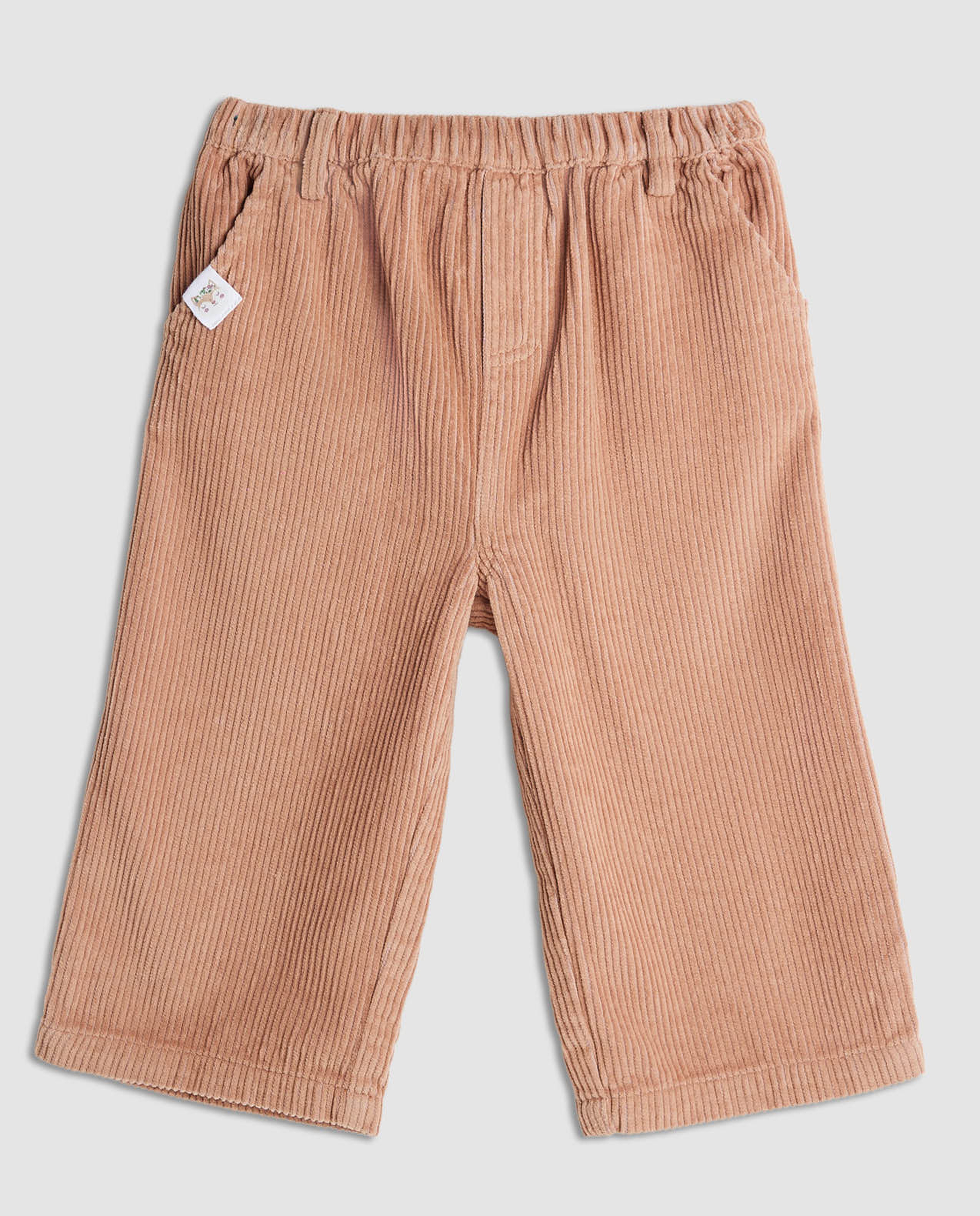Textured Straight Fit Pants with Drawstring Waist