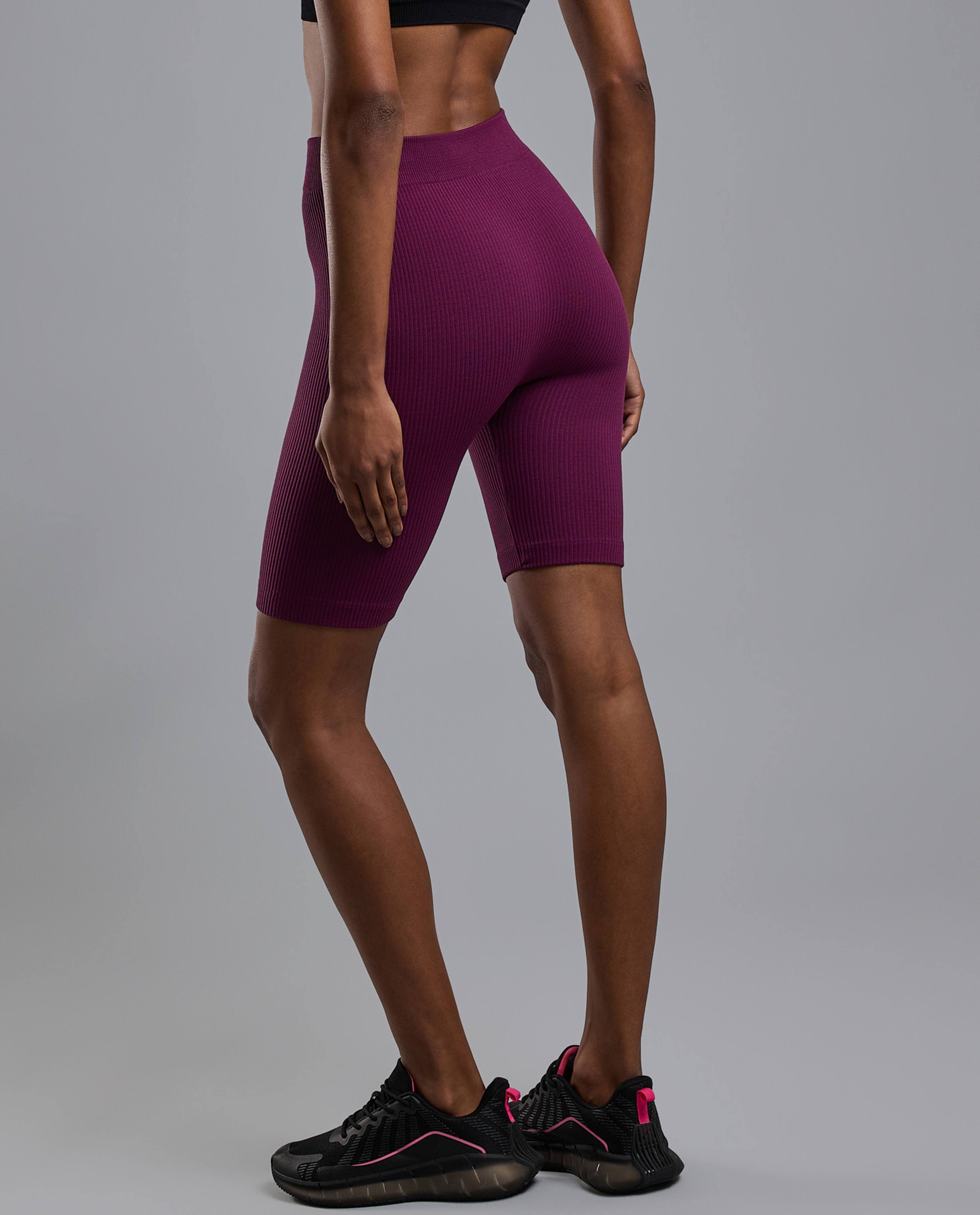 Solid Biker Shorts with Elastic Waist