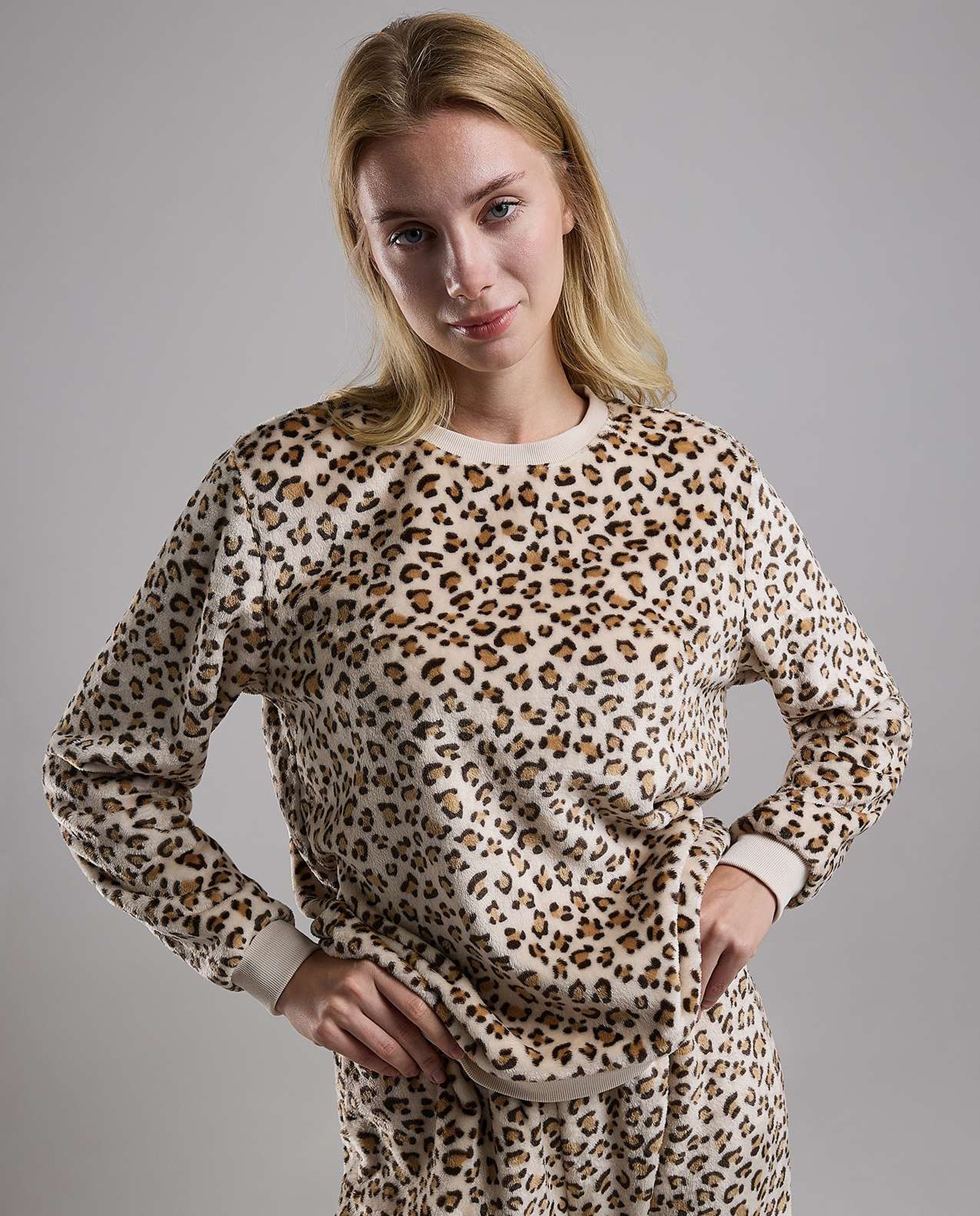 Animal Patterned Fleece Pyjama Set