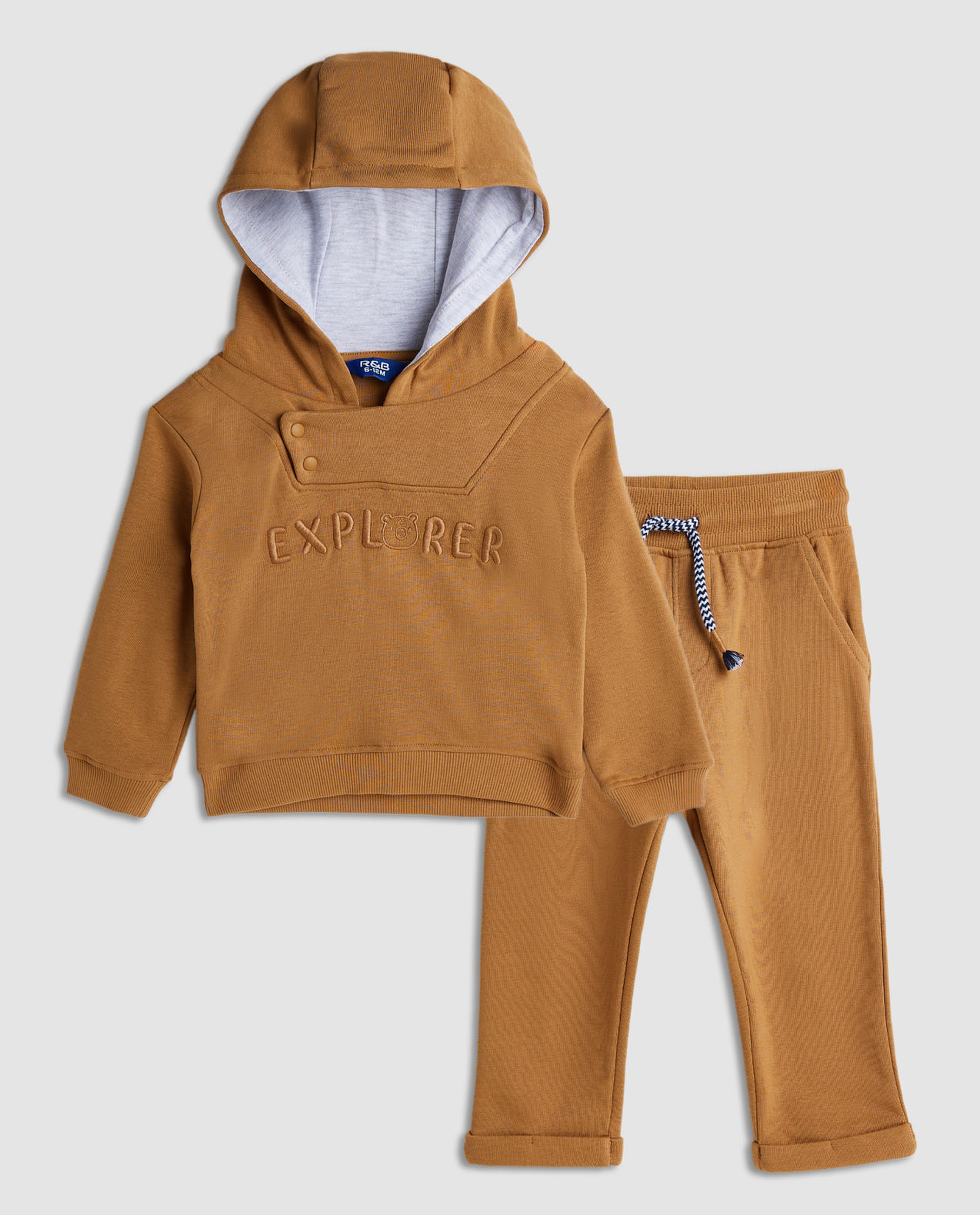 Embroidered Hooded Clothing Set